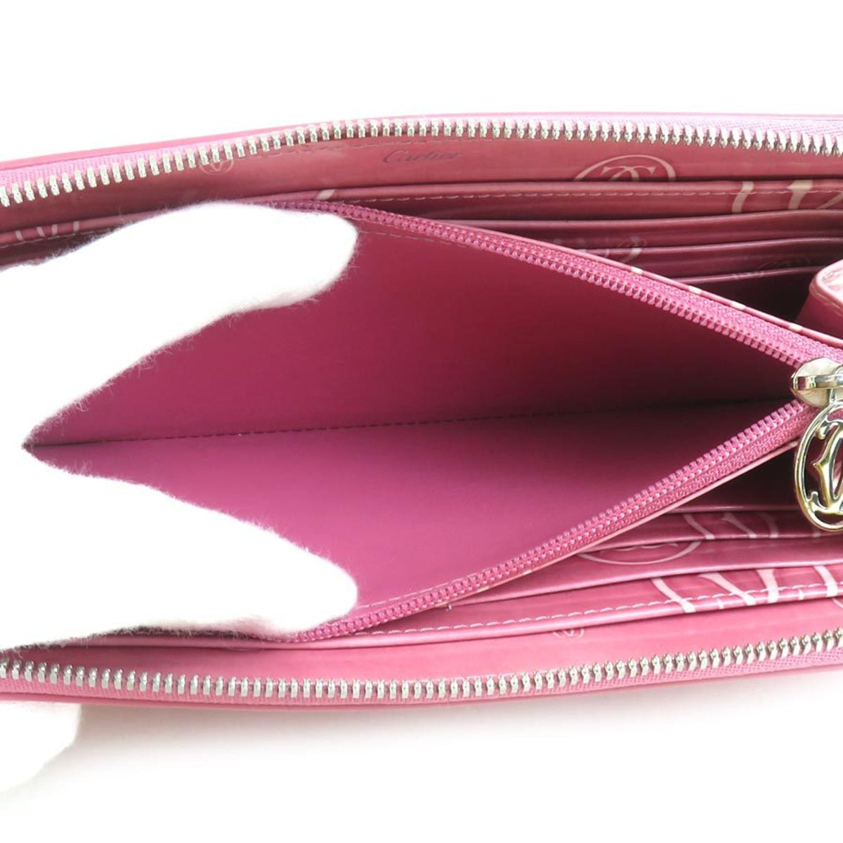 Cartier Pink Leather Long Wallet (Bi-Fold) (Pre-Owned)