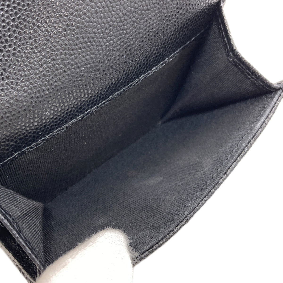 Chanel Matelasse Black Leather Wallet (Tri-Fold) (Pre-Owned)