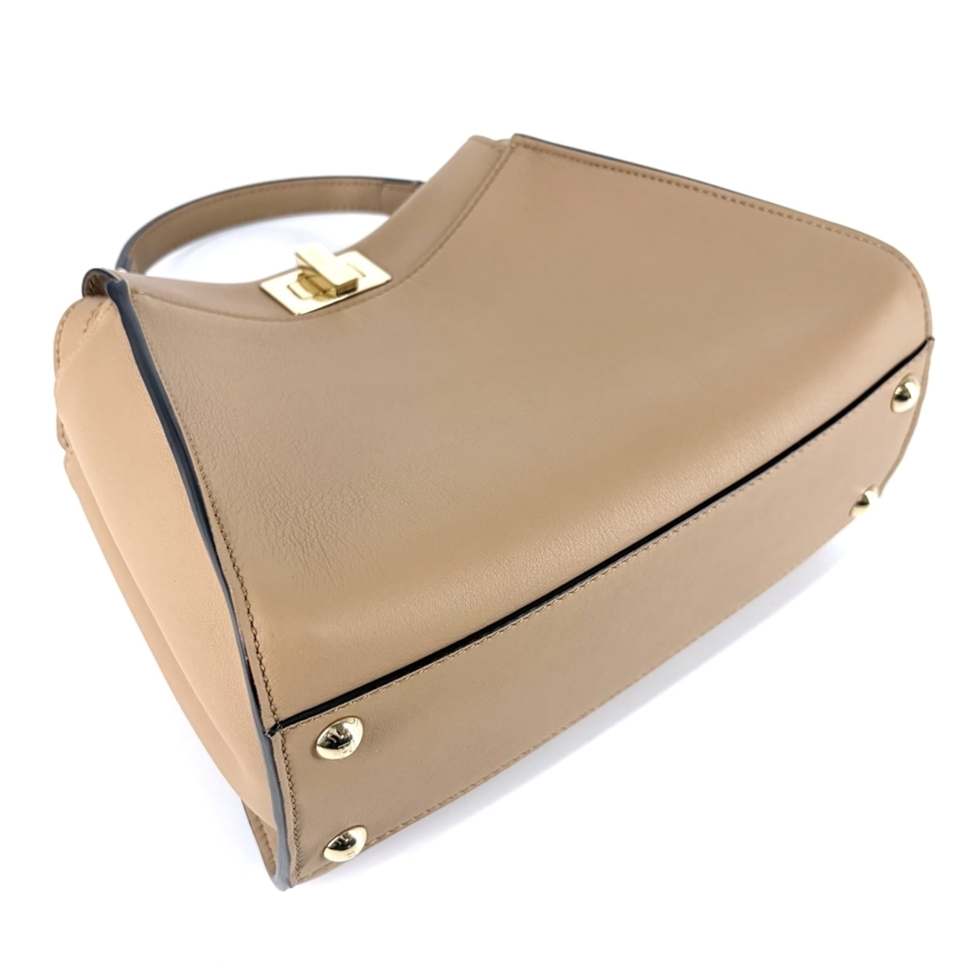 Fendi Peekaboo Brown Leather Handbag Shoulder Bag (Pre-Owned)