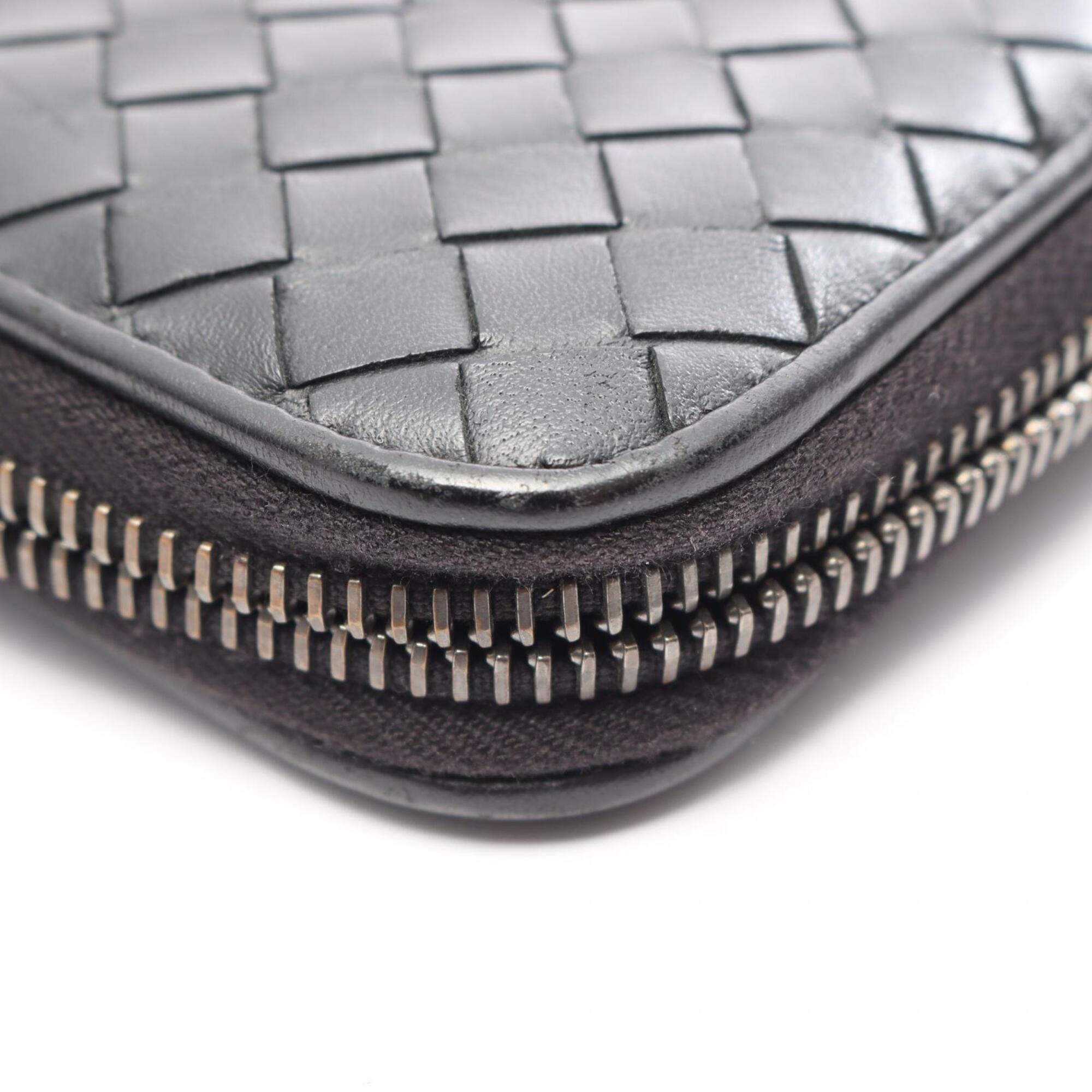 Bottega Veneta Black Leather Long Wallet (Bi-Fold) (Pre-Owned)