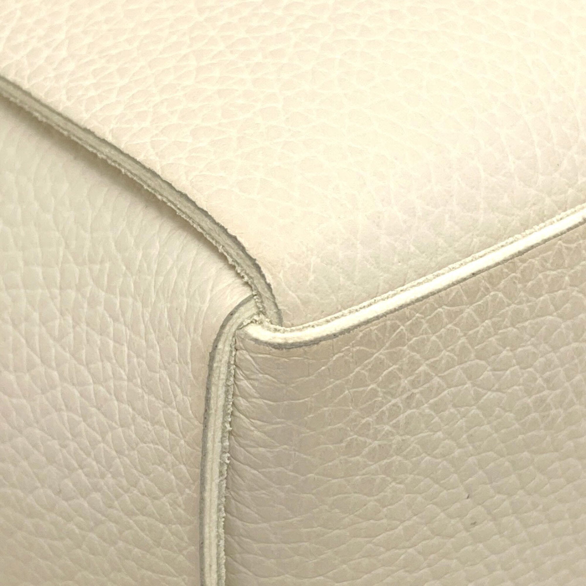 Bottega Veneta White Leather Handbag Pouch (Pre-Owned)