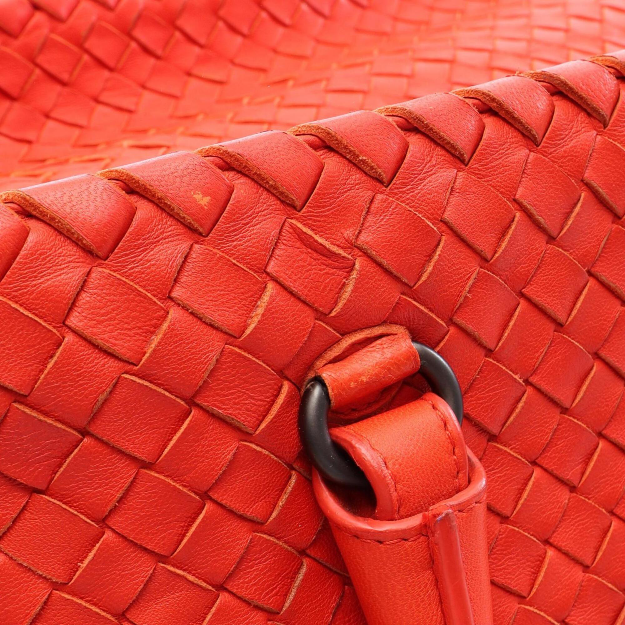 Bottega Veneta Red Color Leather Handbag Tote Bag (Pre-Owned)