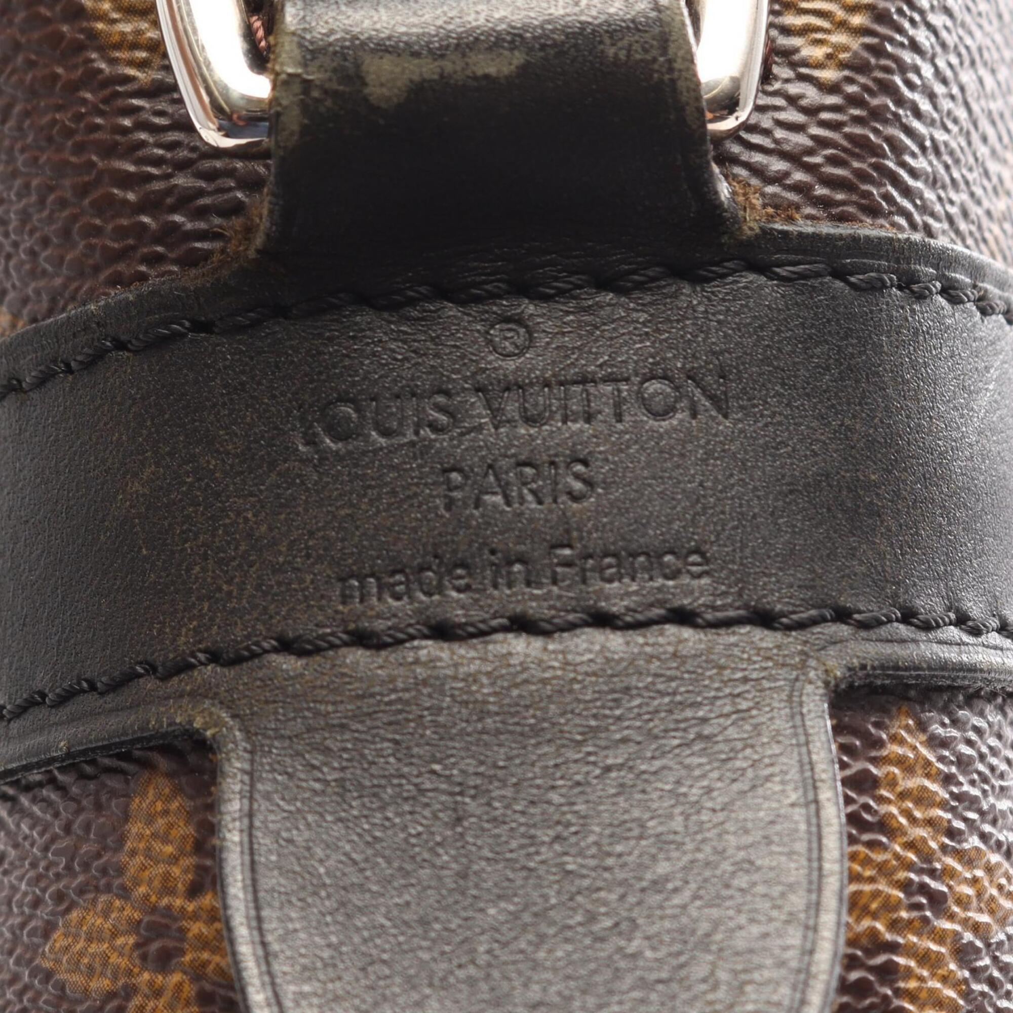Louis Vuitton Black Brown Coated Canvas Pvc Leather Handbag (Pre-Owned)