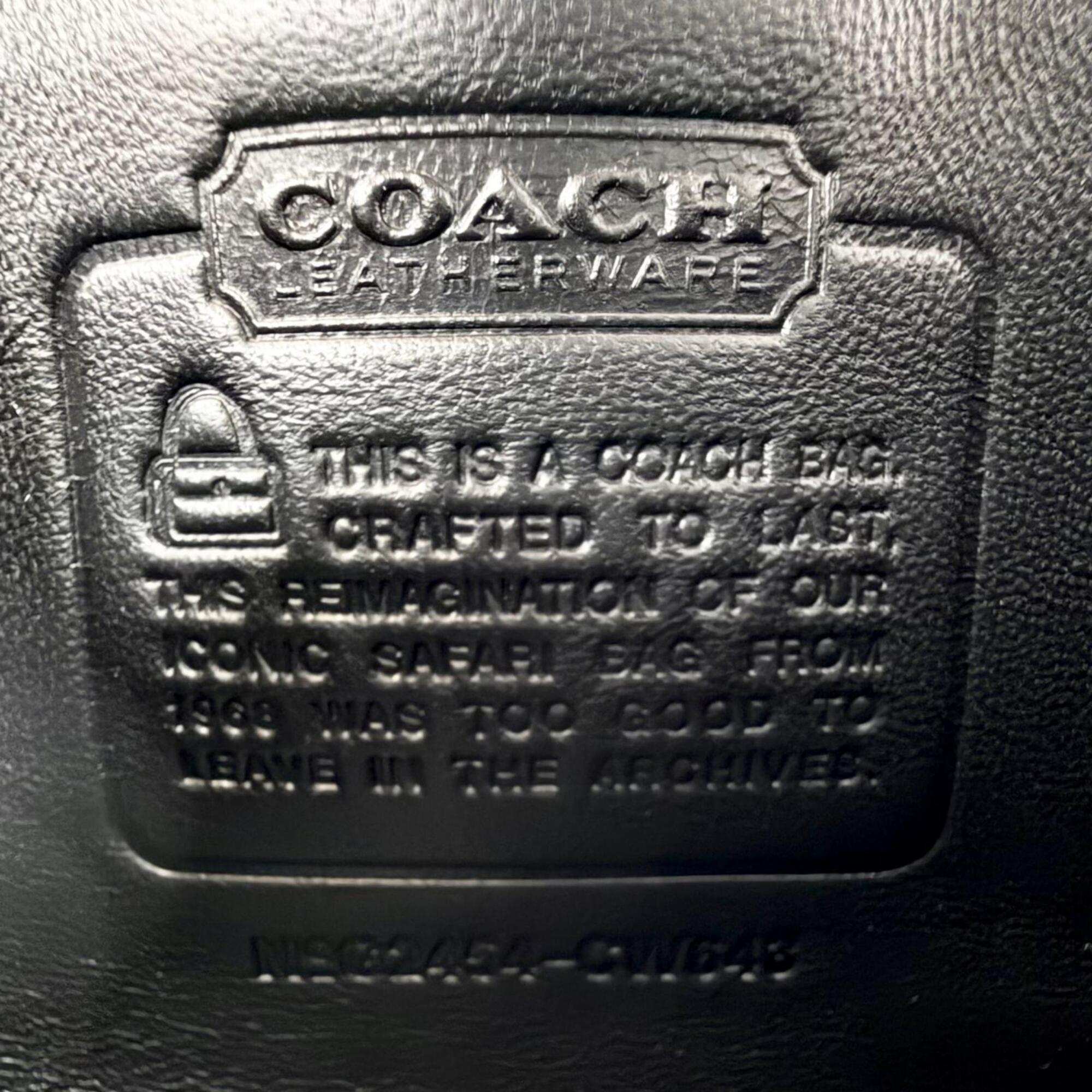 Coach Black Leather Shoulder Bag Tote Bag (Pre-Owned)