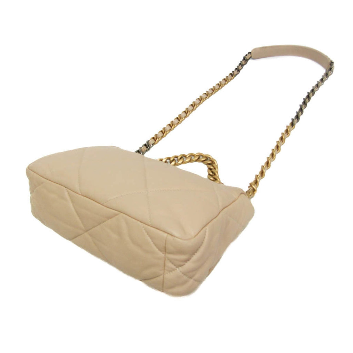 Chanel Light Beige Leather Shoulder Bag (Pre-Owned)