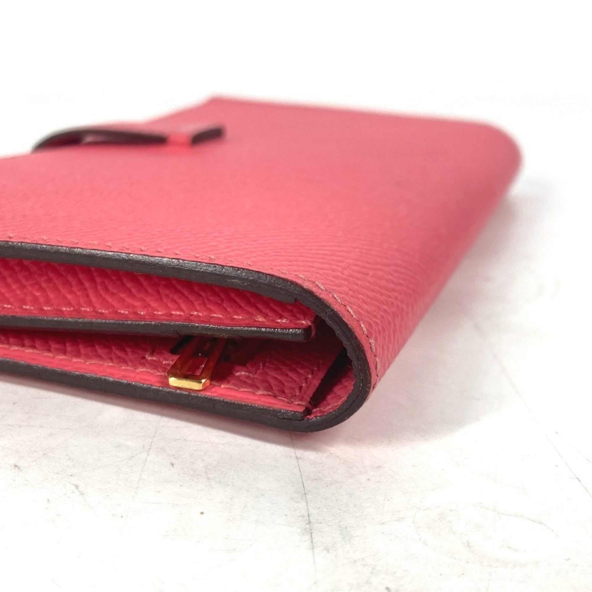 Hermes Pink Epsom Leather Long Wallet (Bi-Fold) (Pre-Owned)