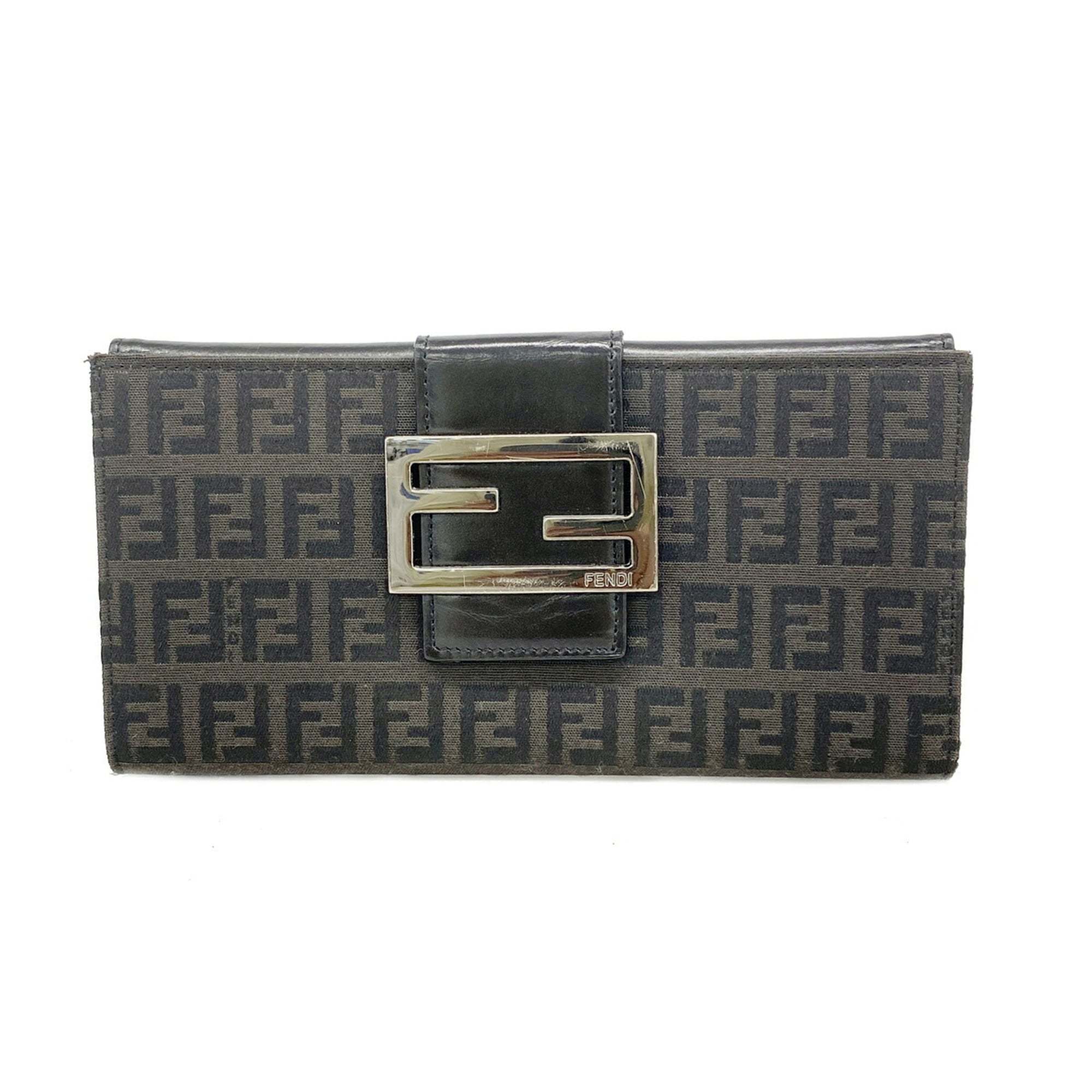 Fendi Black Nylon Canvas Long Wallet (Bi-Fold) (Pre-Owned)
