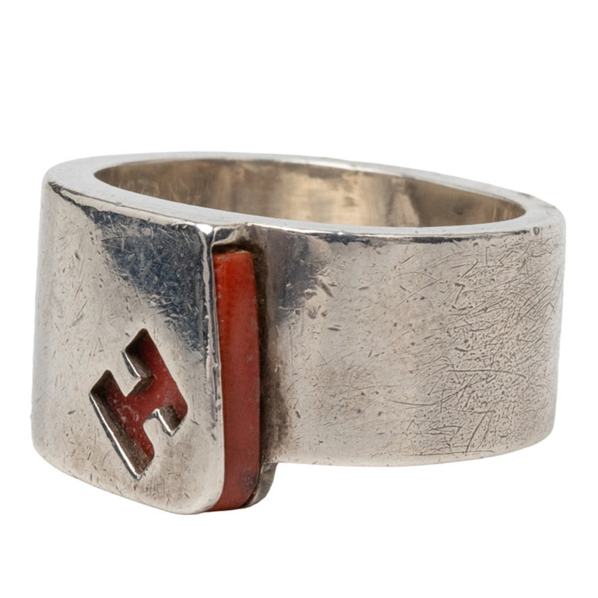 Hermes Silver Silver 925 Band Ring (Pre-Owned)