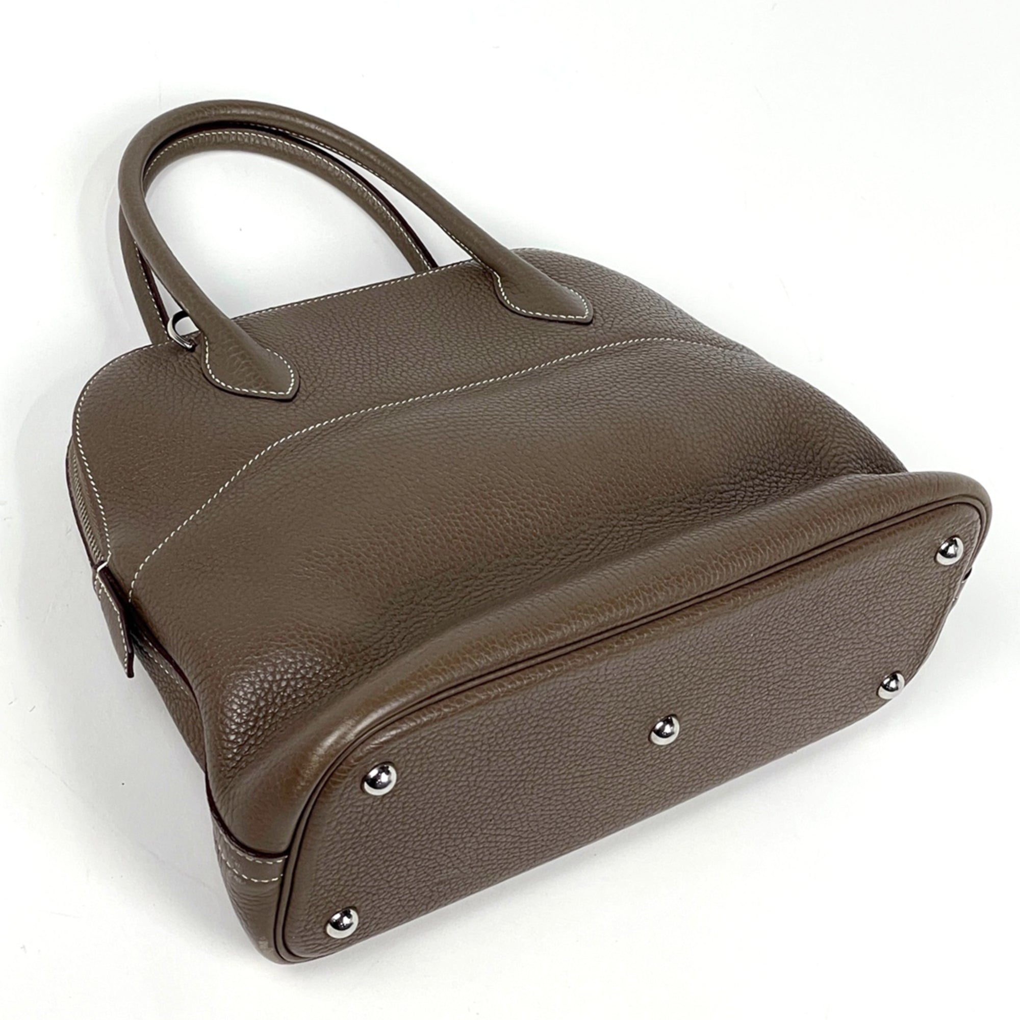 Hermes Etoupe Gray Taurillon Clemence Leather Handbag (Pre-Owned)
