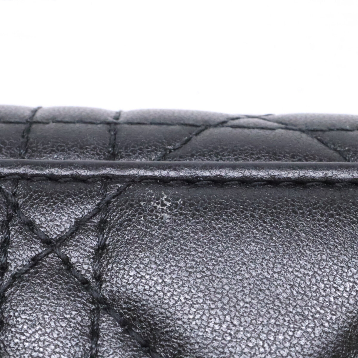 Christian Dior Black Leather Wallet (Tri-Fold) (Pre-Owned)