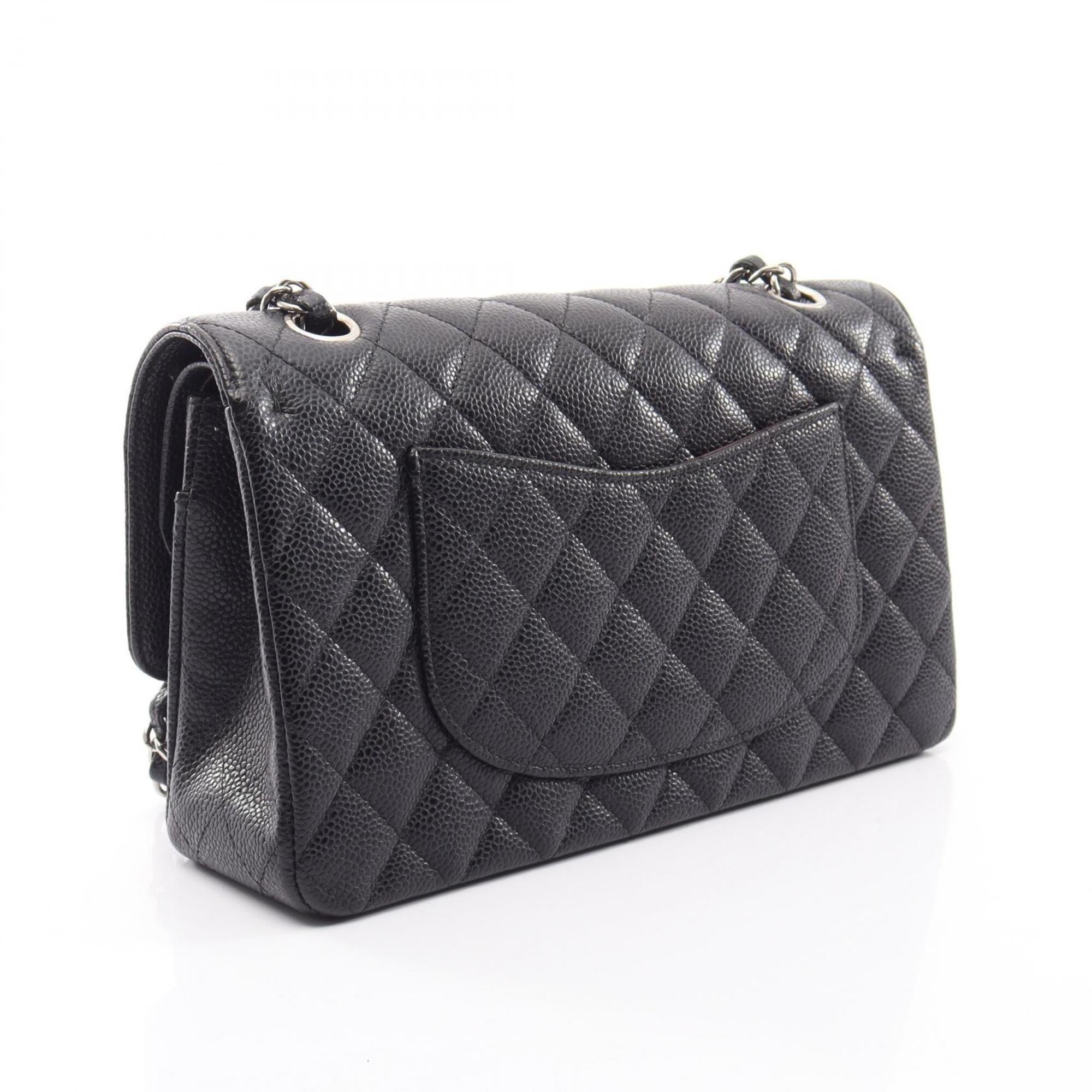 Chanel Black Grained Calfskin Handbag Shoulder Bag (Pre-Owned)