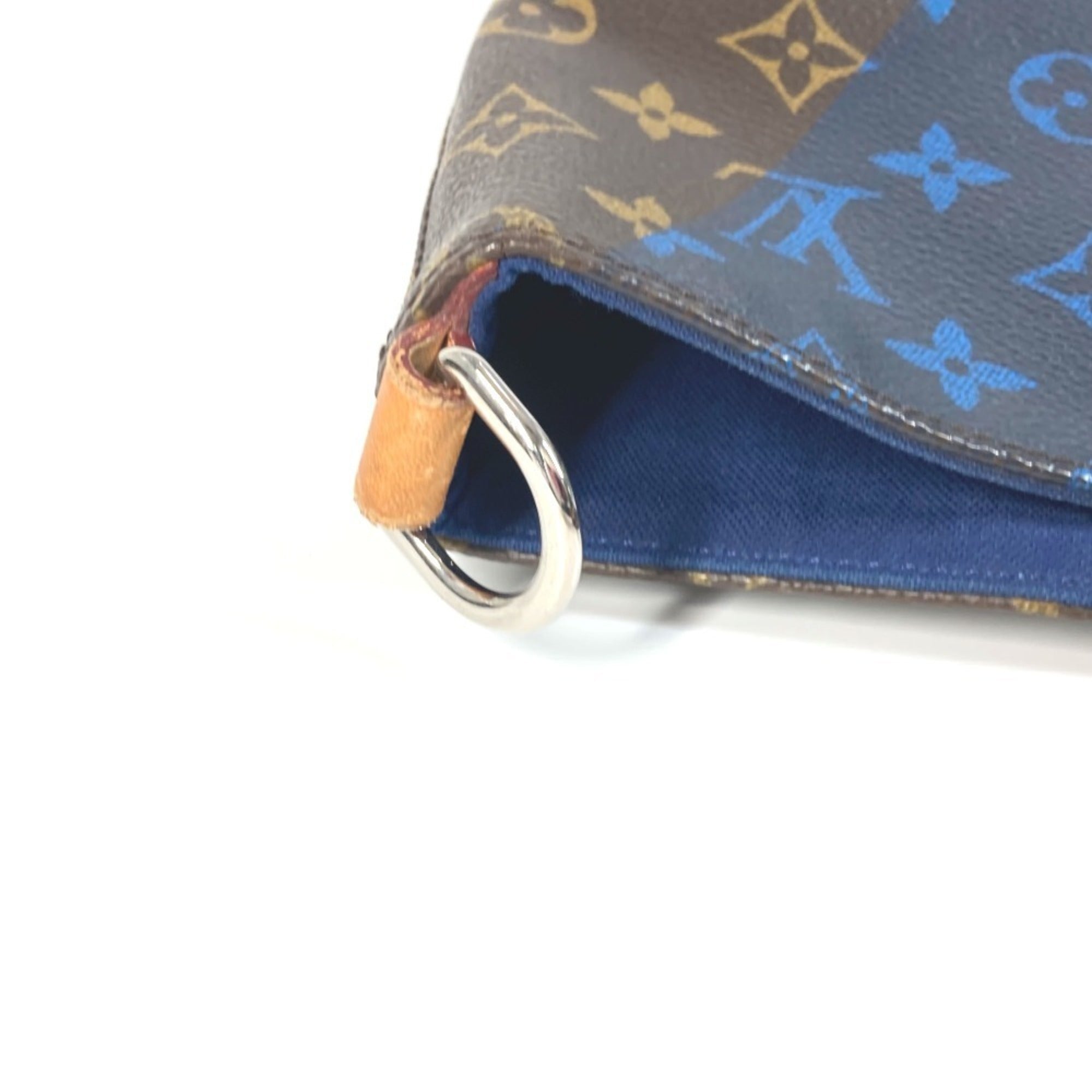 Louis Vuitton Blue Brown Monogram Monogram Shoulder Bag Tote Bag (Pre-Owned)