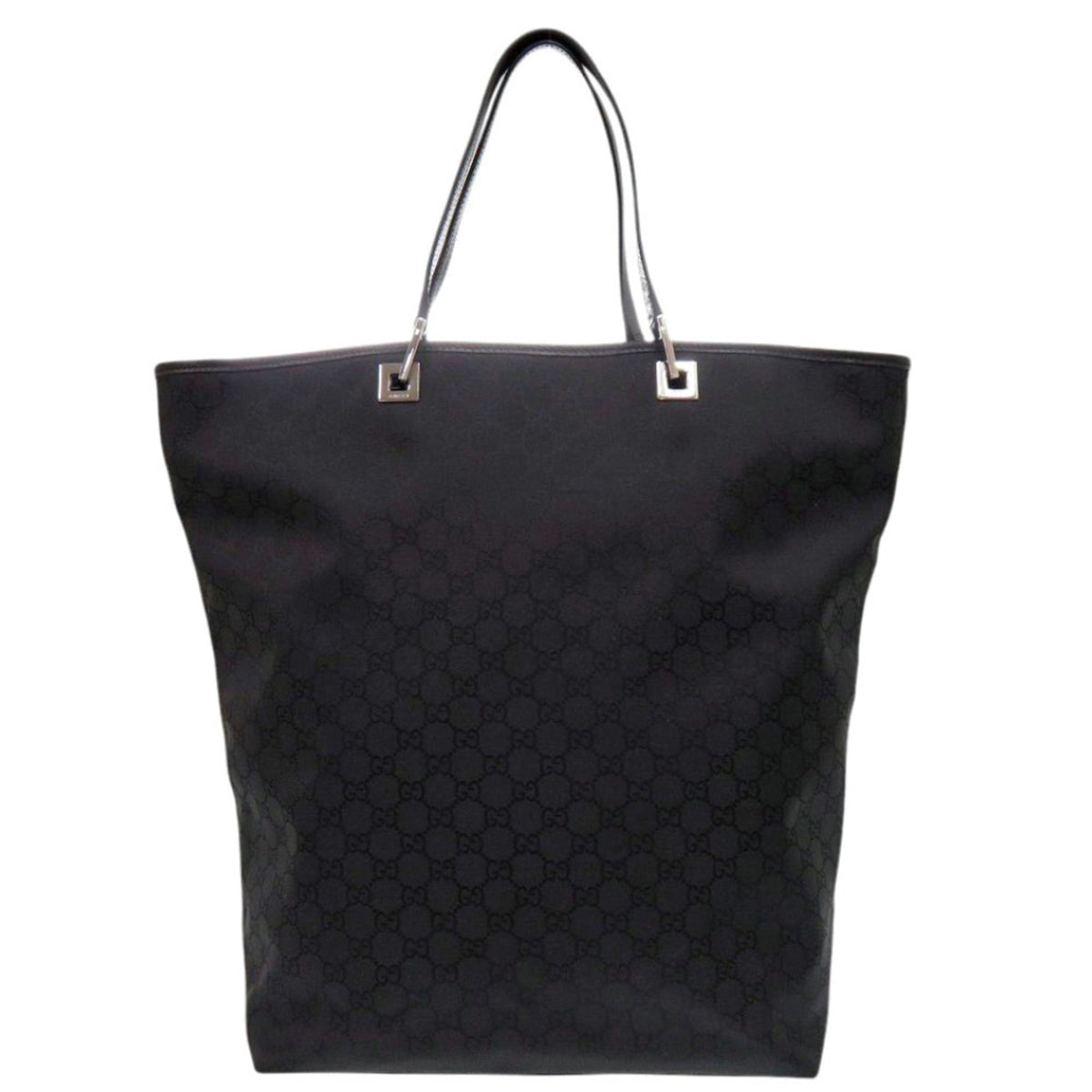 Gucci Black Nylon Leather Tote Bag (Pre-Owned)