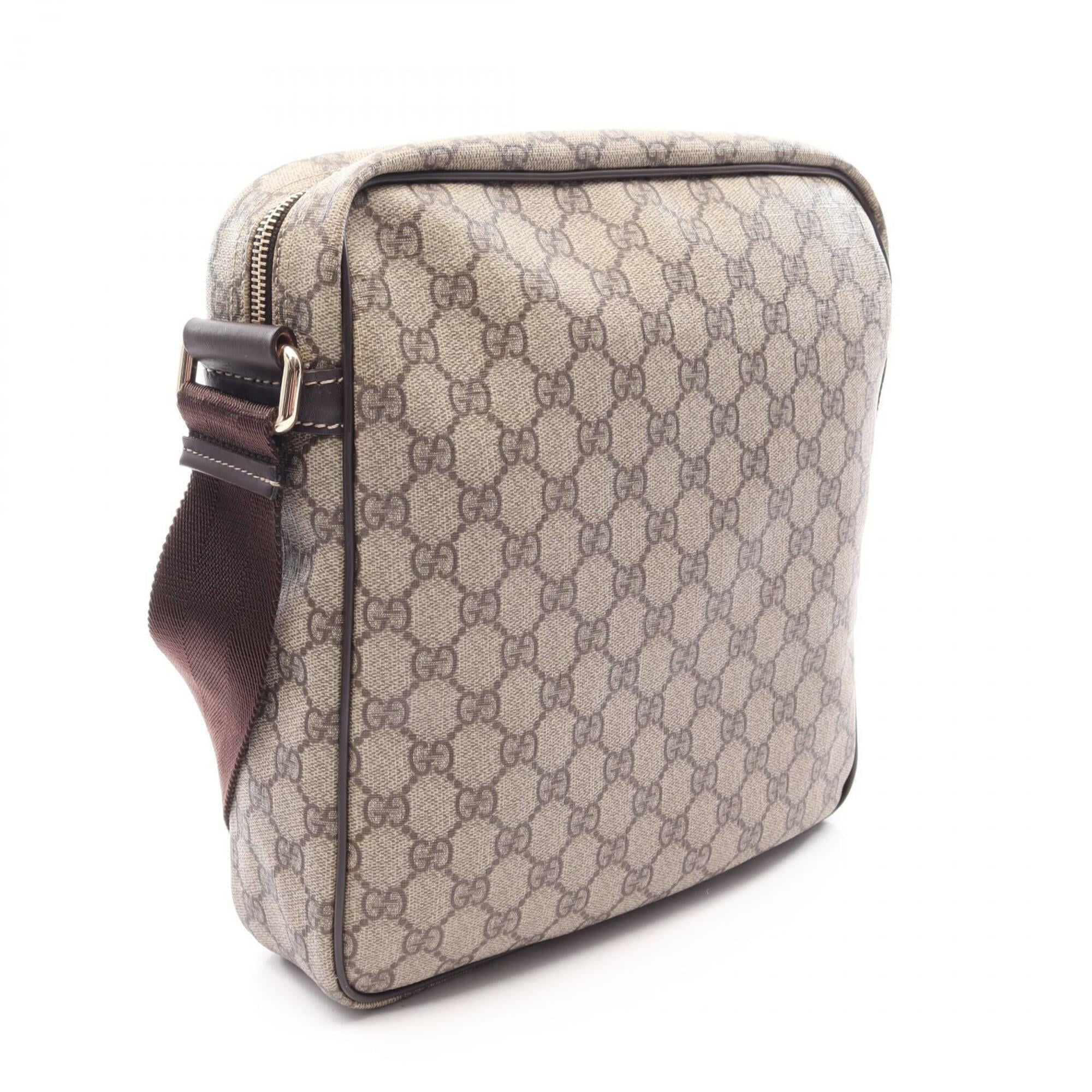 Gucci Beige Brown Gg Supreme Leather Handbag Shoulder Bag (Pre-Owned)