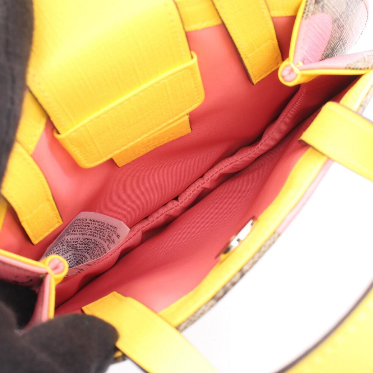 Gucci Beige Pink Yellow Pvc Handbag (Pre-Owned)