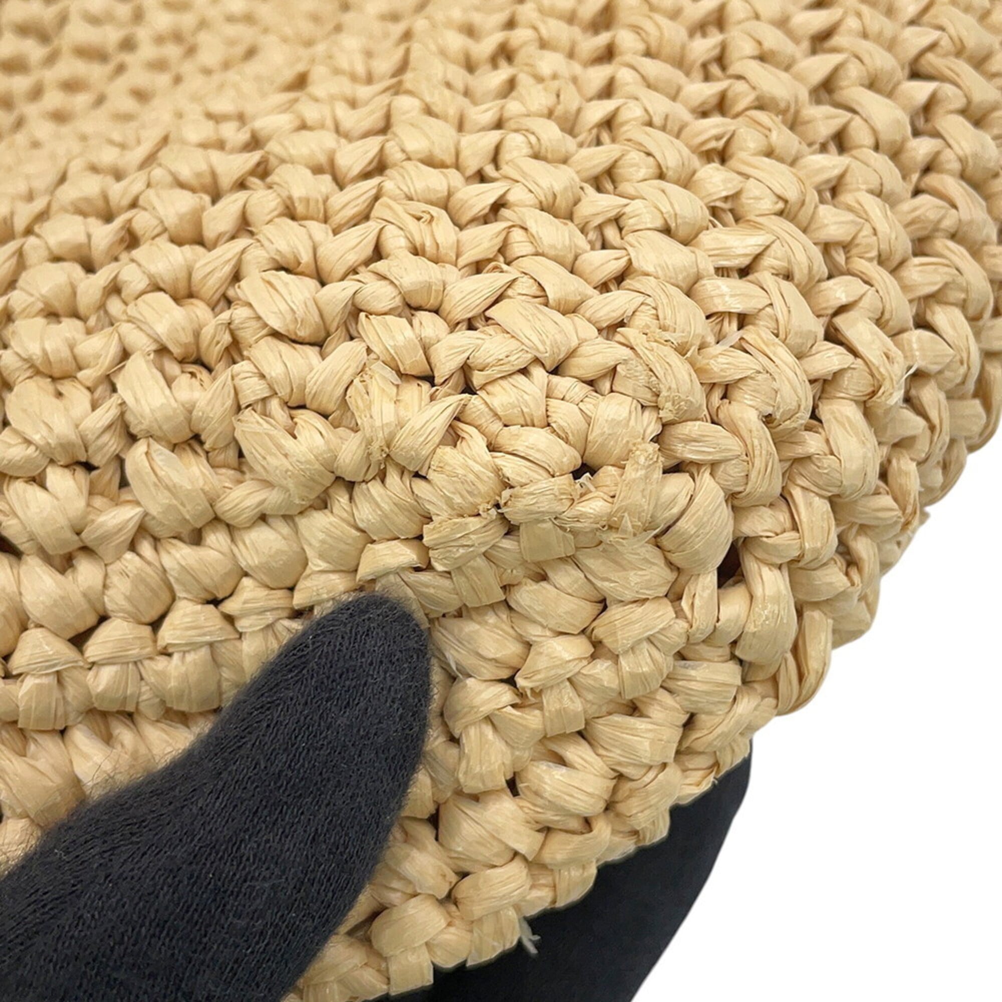 Prada Beige Raffia Handbag Tote Bag (Pre-Owned)