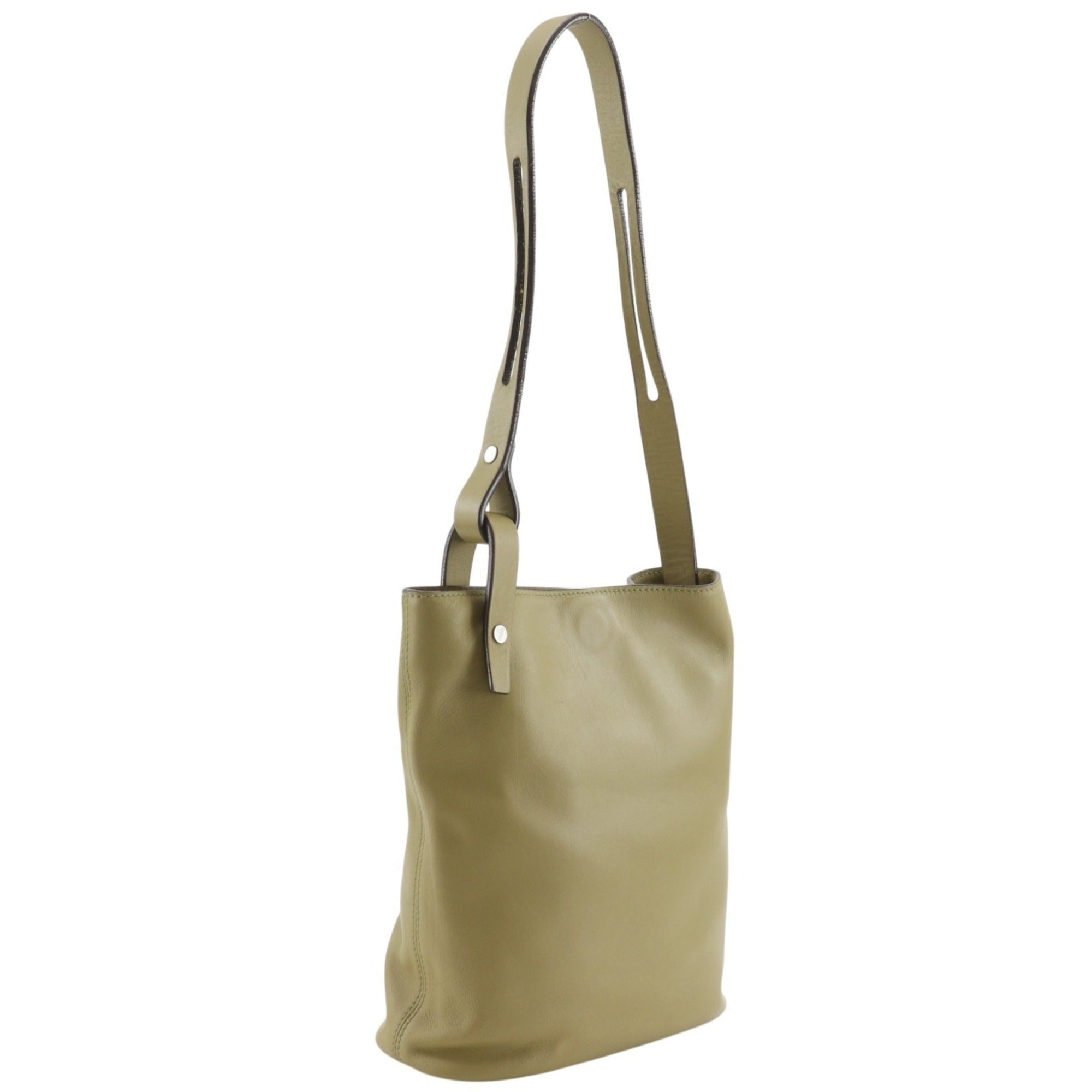 Loewe Olive Leather Shoulder Bag (Pre-Owned)