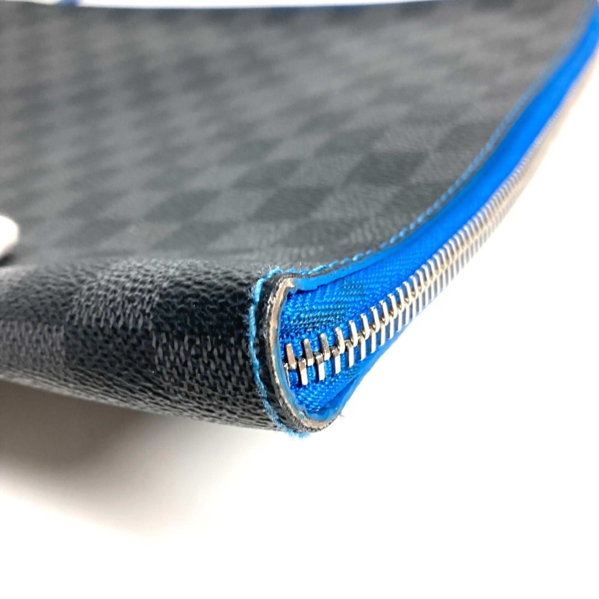 Louis Vuitton Black Blue Damier Graphite Clutch Bag Pochette Pouch (Pre-Owned)