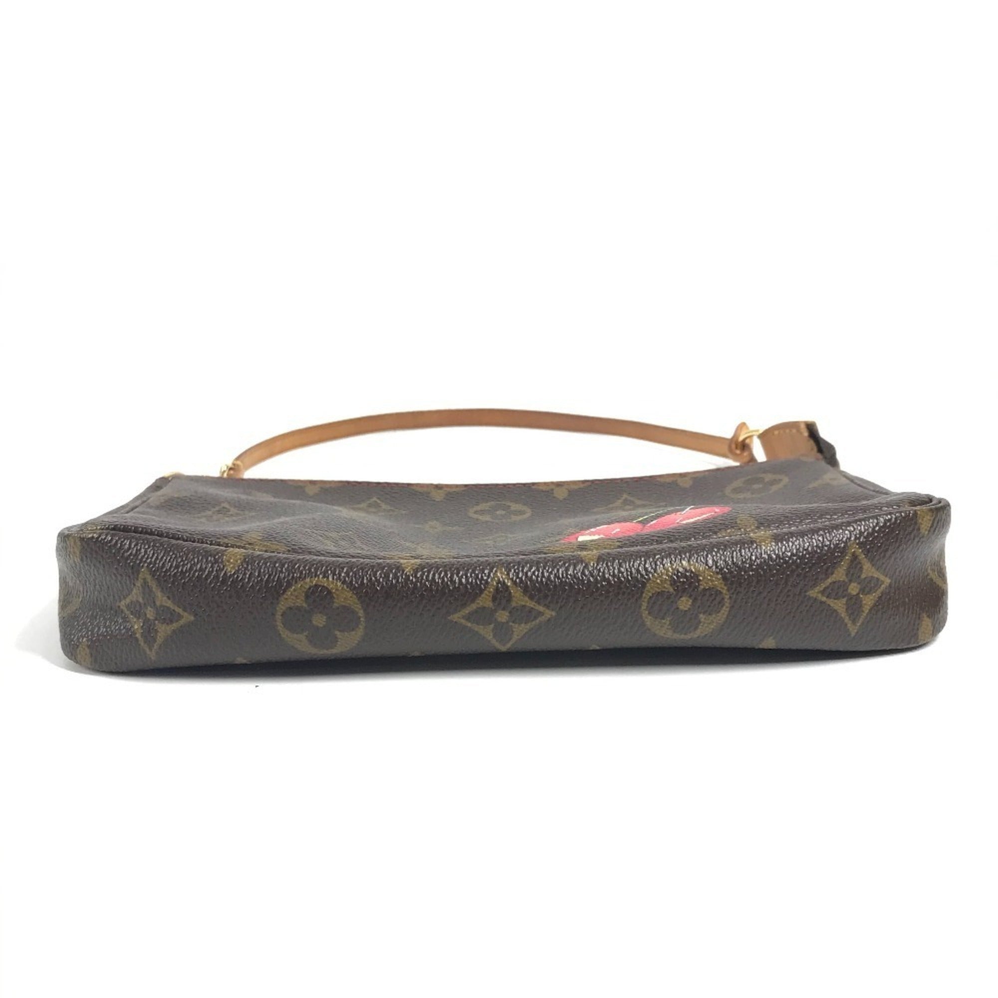 Louis Vuitton Brown Monogram Cherry Red Color Handbag Pochette (Pre-Owned)
