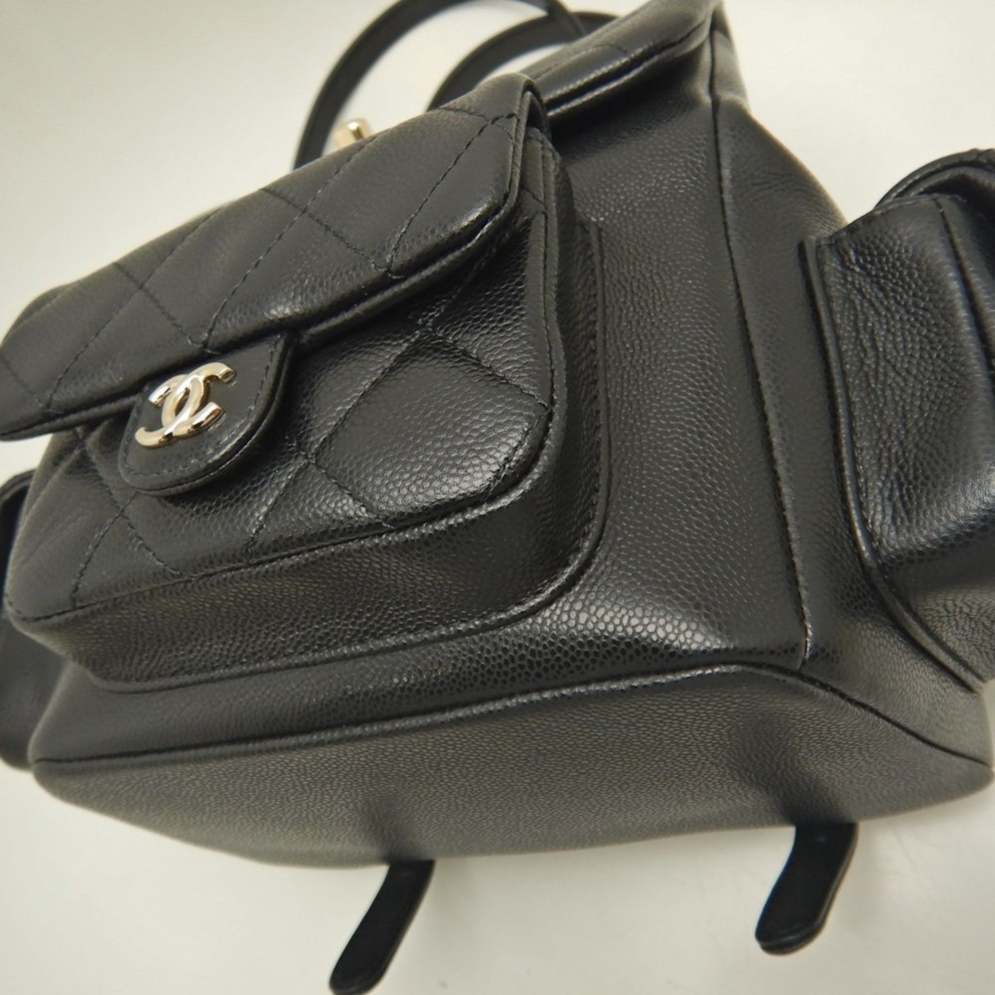 Chanel Black Grained Calfskin Backpack (Pre-Owned)