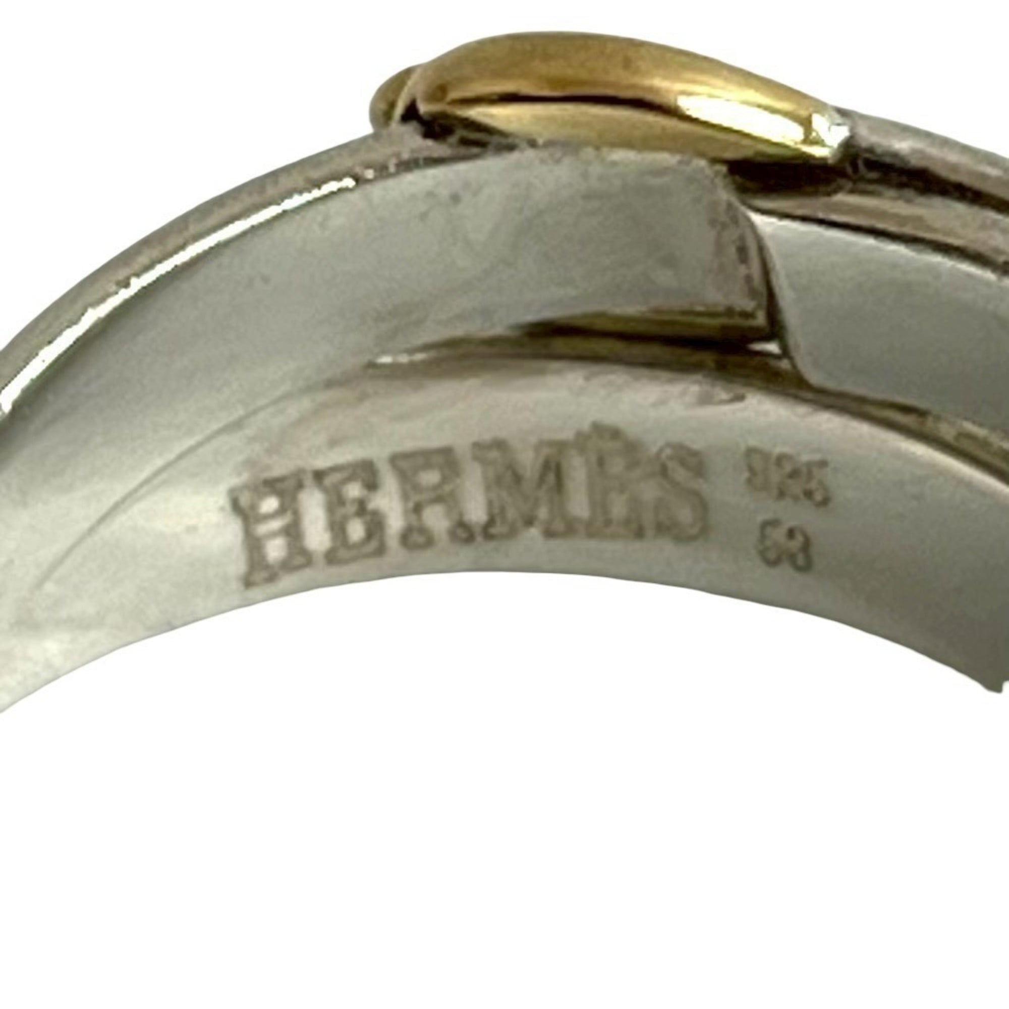 Hermes Gold Silver Gold (18K) Silver 925 Band Ring (Pre-Owned)