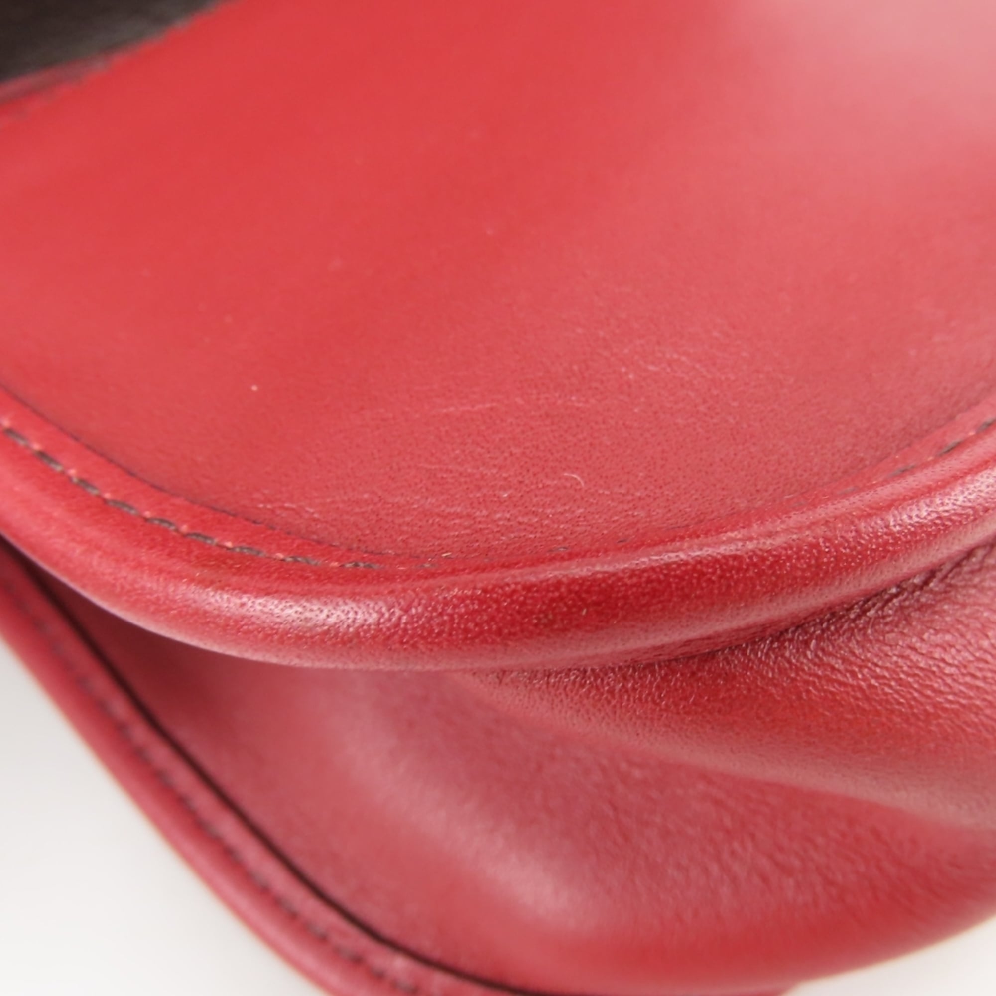 Coach Red Color Leather Pochette Shoulder Bag (Pre-Owned)