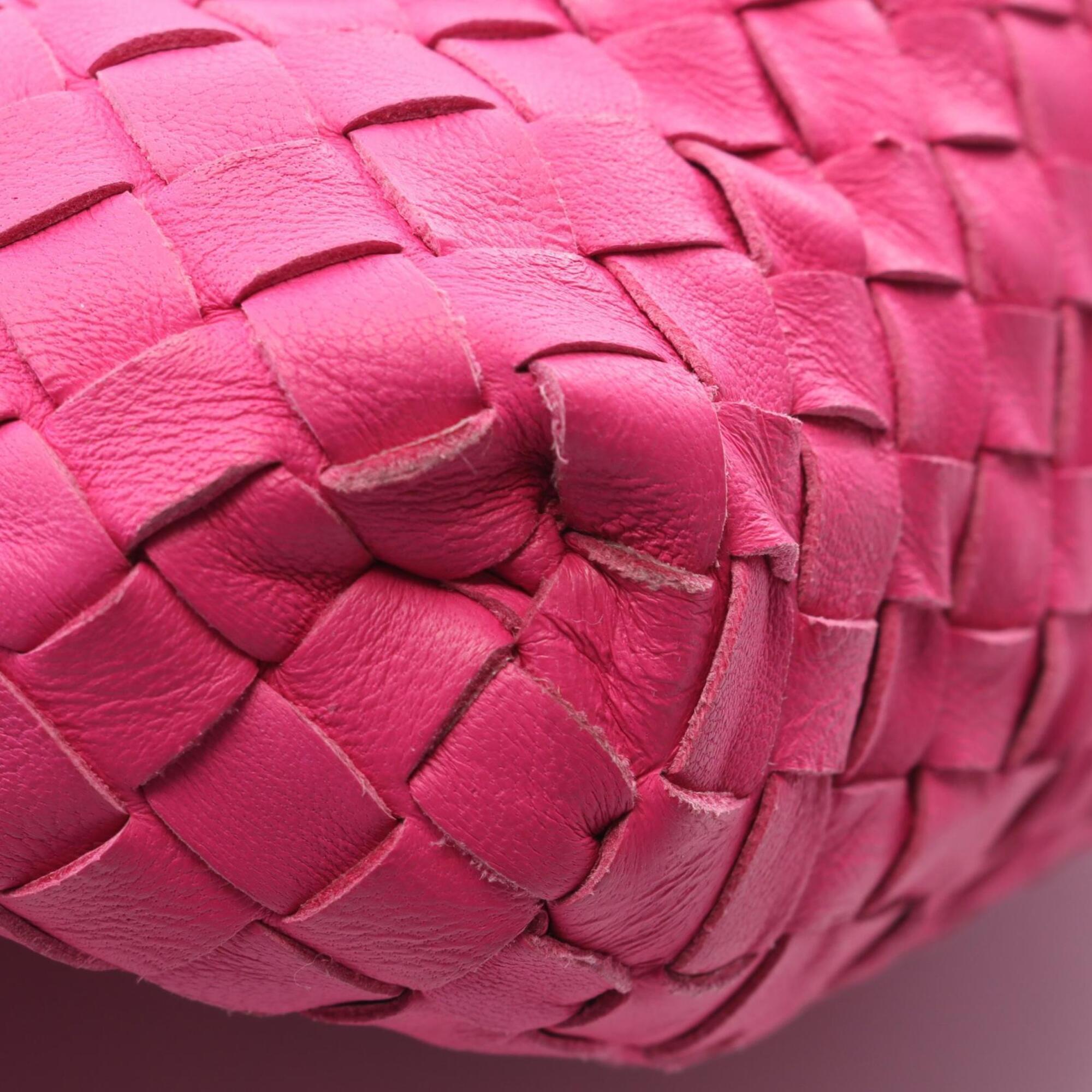 Bottega Veneta Pink Leather Handbag Tote Bag (Pre-Owned)