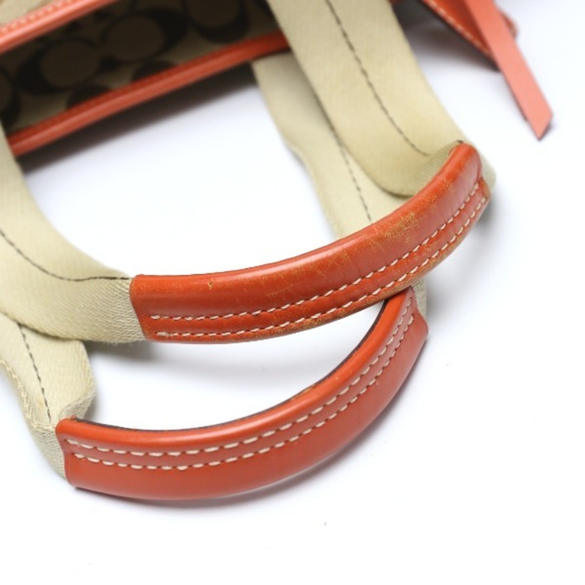Coach Orange Signature Line Tote Bag (Pre-Owned)