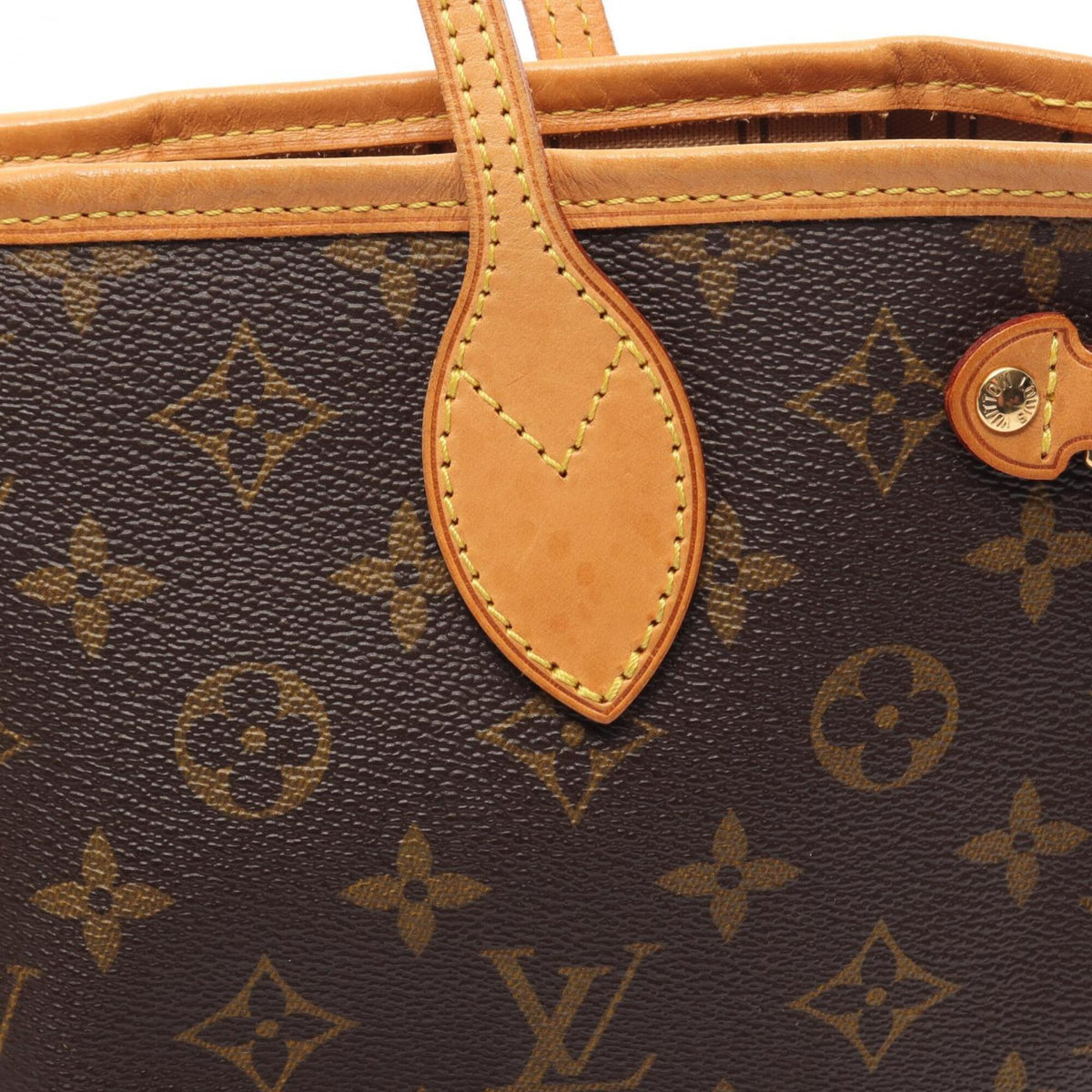 Louis Vuitton Brown Pvc Coated Canvas Leather Handbag Tote Bag (Pre-Owned)