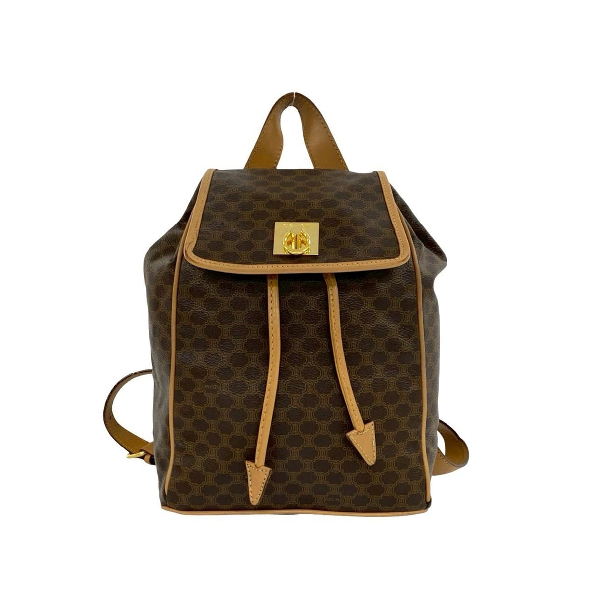 Celine Brown Leather Pvc Backpack (Pre-Owned)