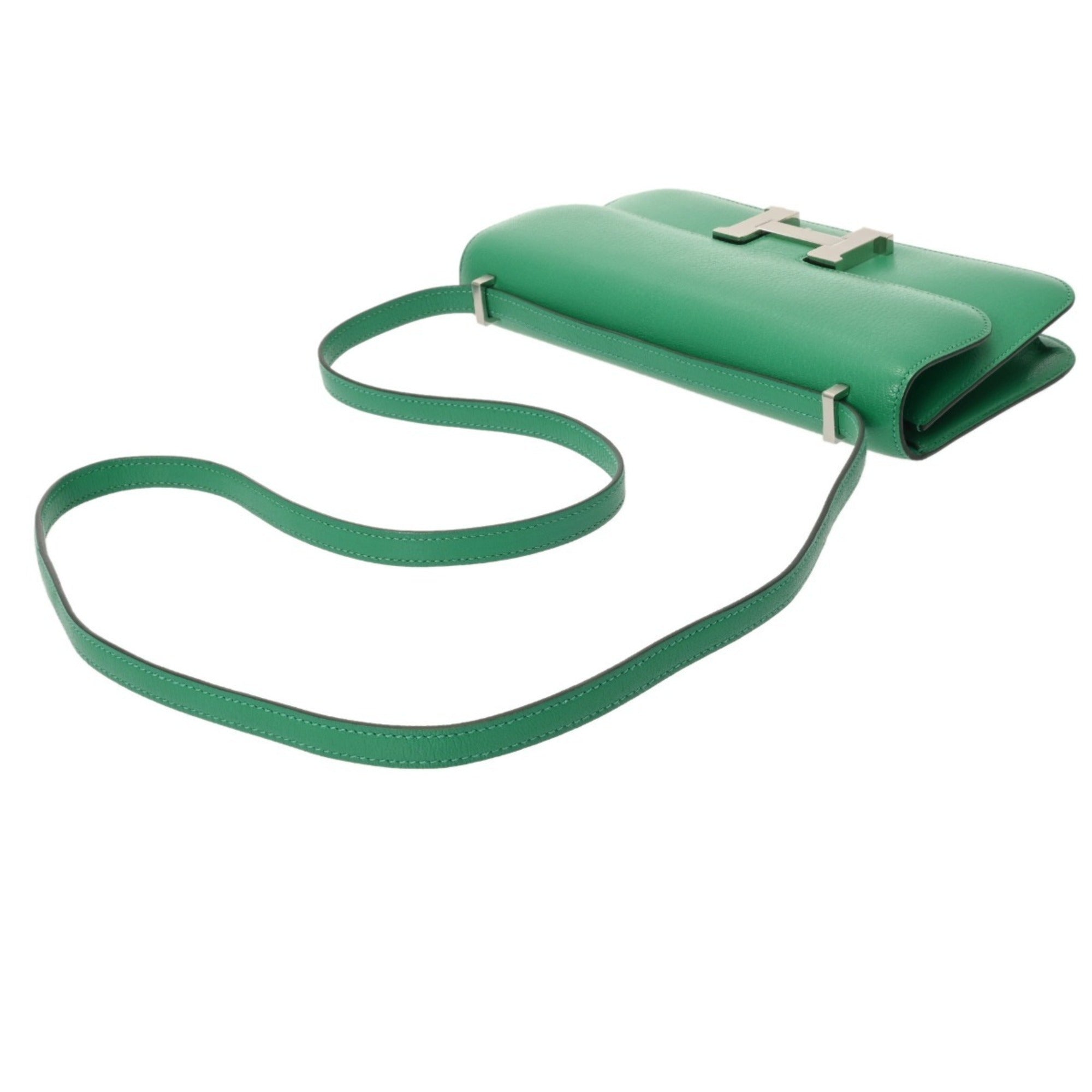 Hermes Mint Green Chevre Leather Shoulder Bag (Pre-Owned)