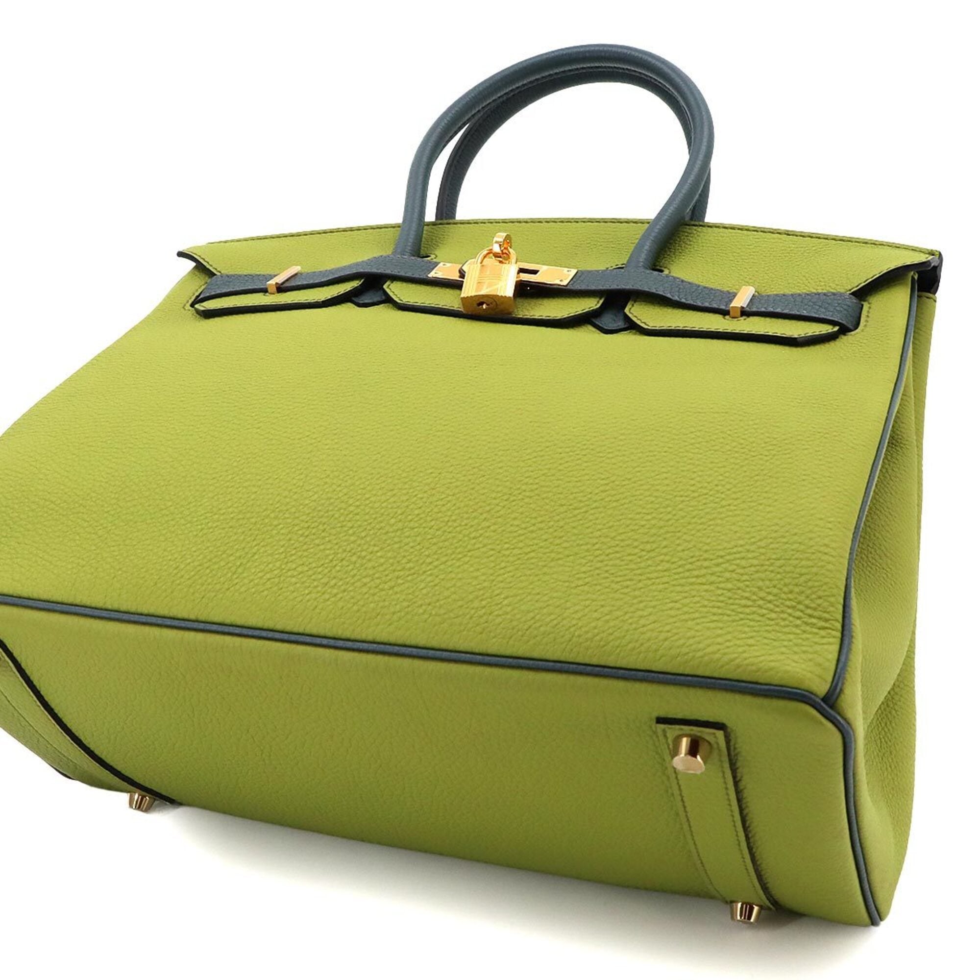 Hermes Green Togo Leather Handbag (Pre-Owned)