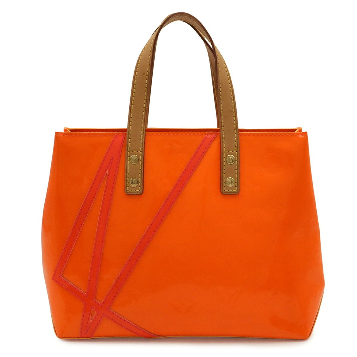 Louis Vuitton Orange Patent Leather Handbag (Pre-Owned)