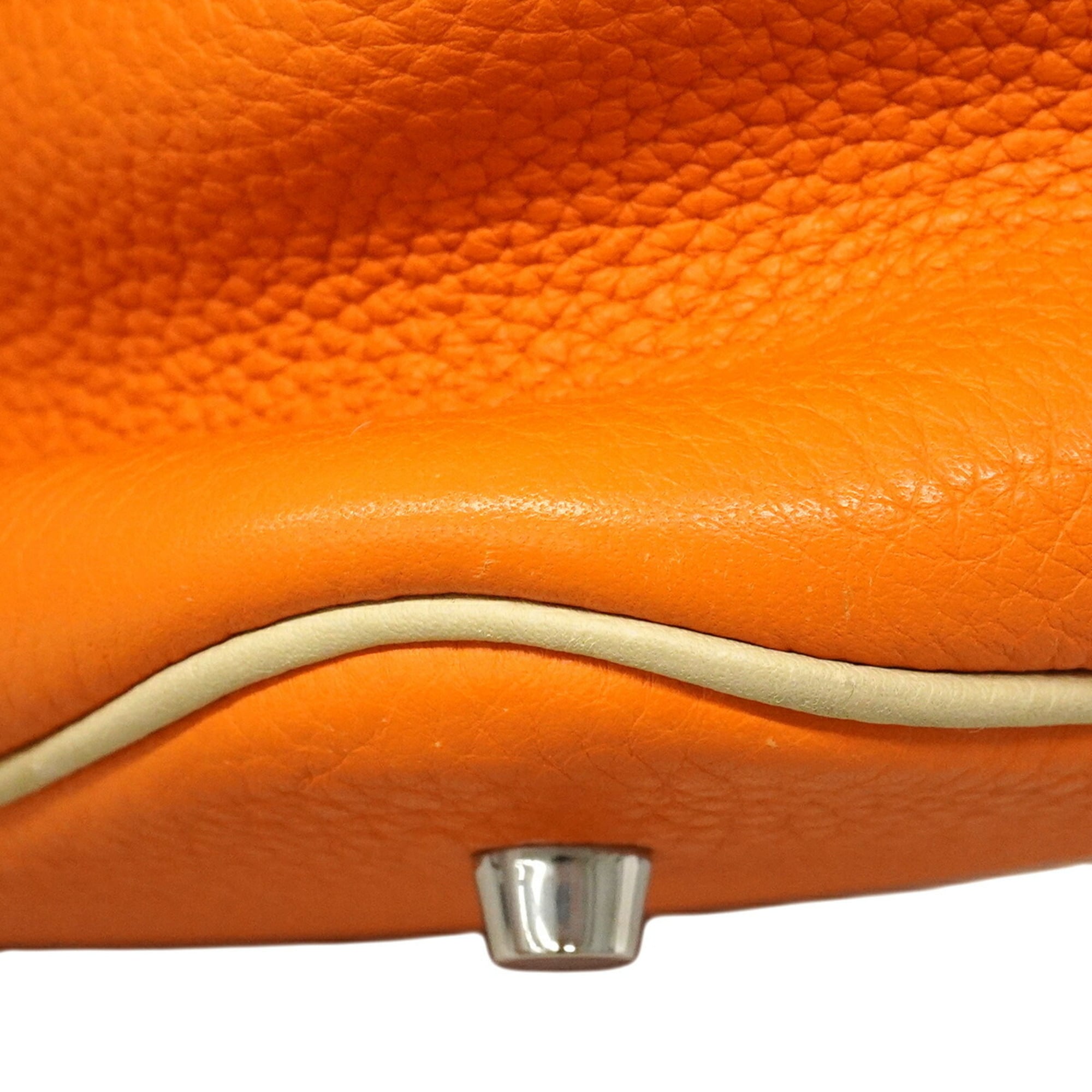 Hermes Orange Parchemin Taurillon Clemence Leather Handbag (Pre-Owned)