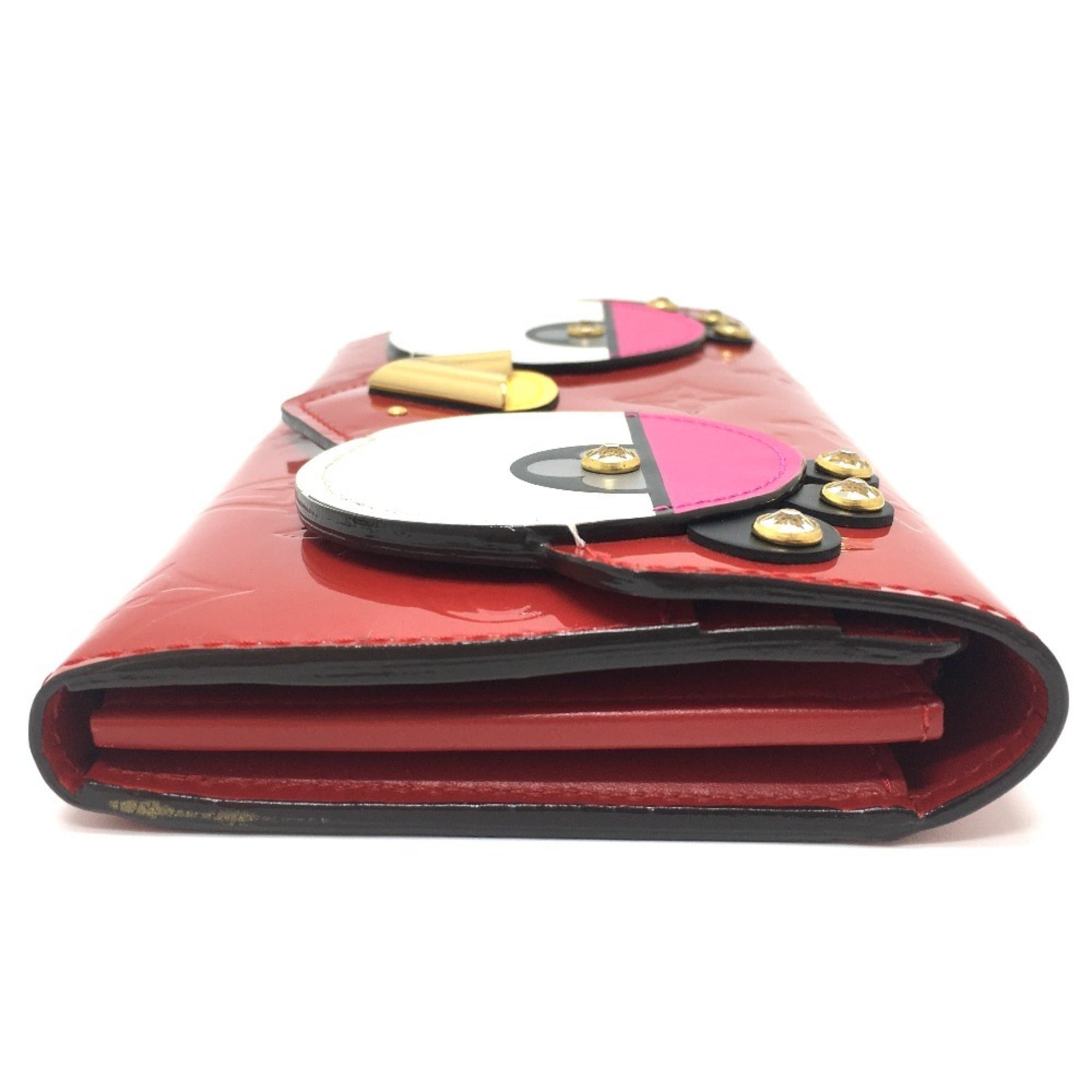 Louis Vuitton Cerise Red Color Monogram Vernis Long Wallet (Bi-Fold) (Pre-Owned)