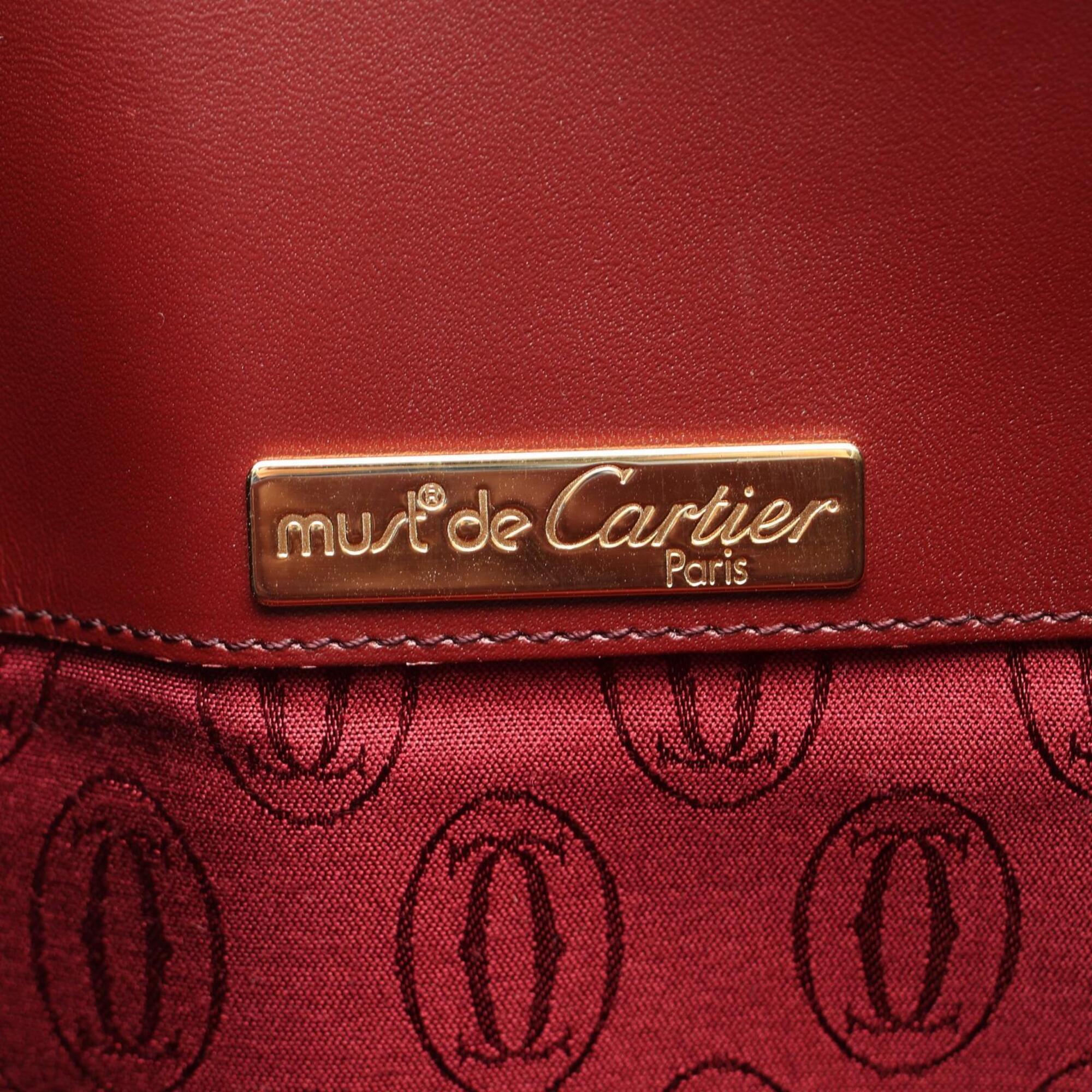 Cartier Must Bordeaux Leather Shoulder Bag (Pre-Owned)