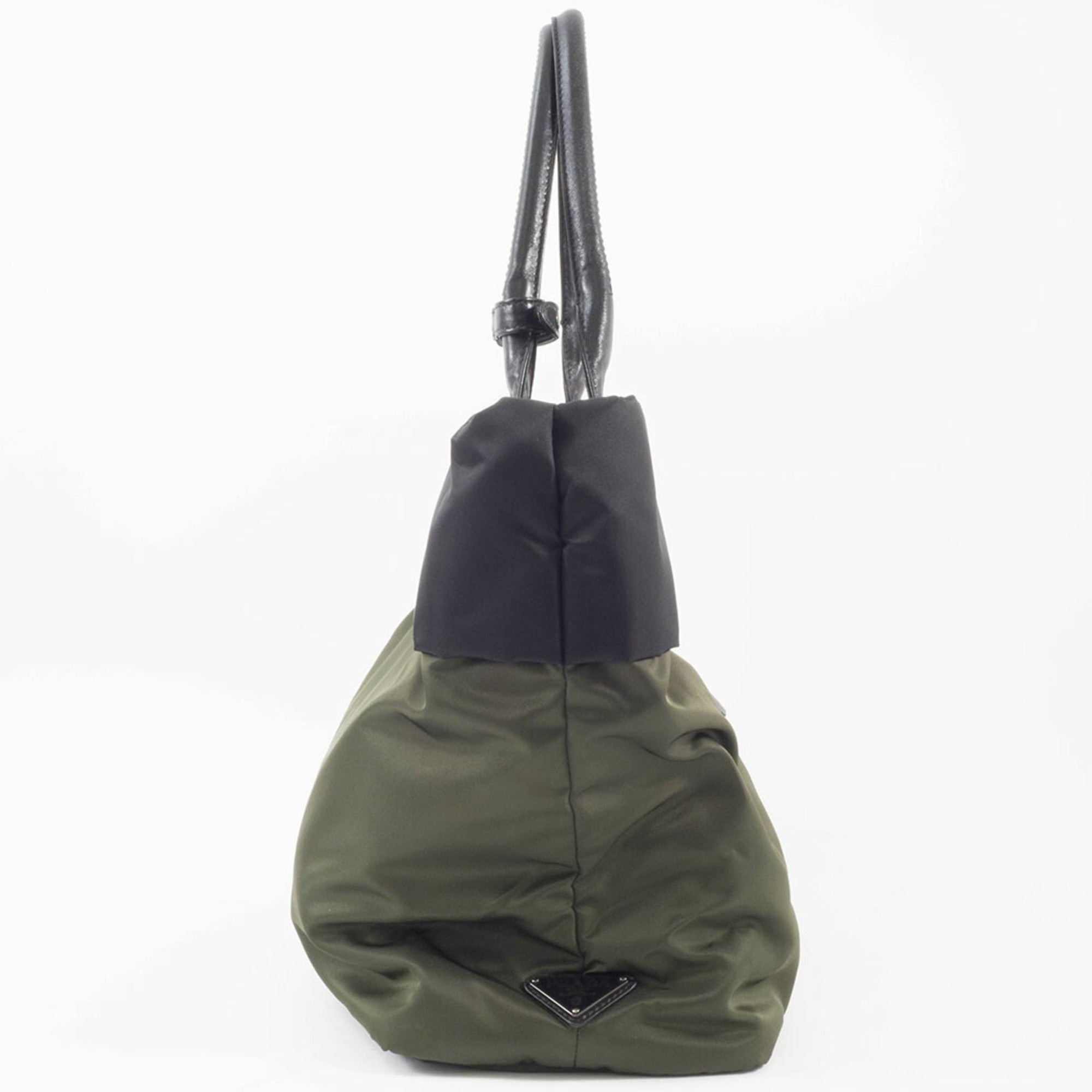 Prada Black Green Khaki Nylon Tote Bag (Pre-Owned)
