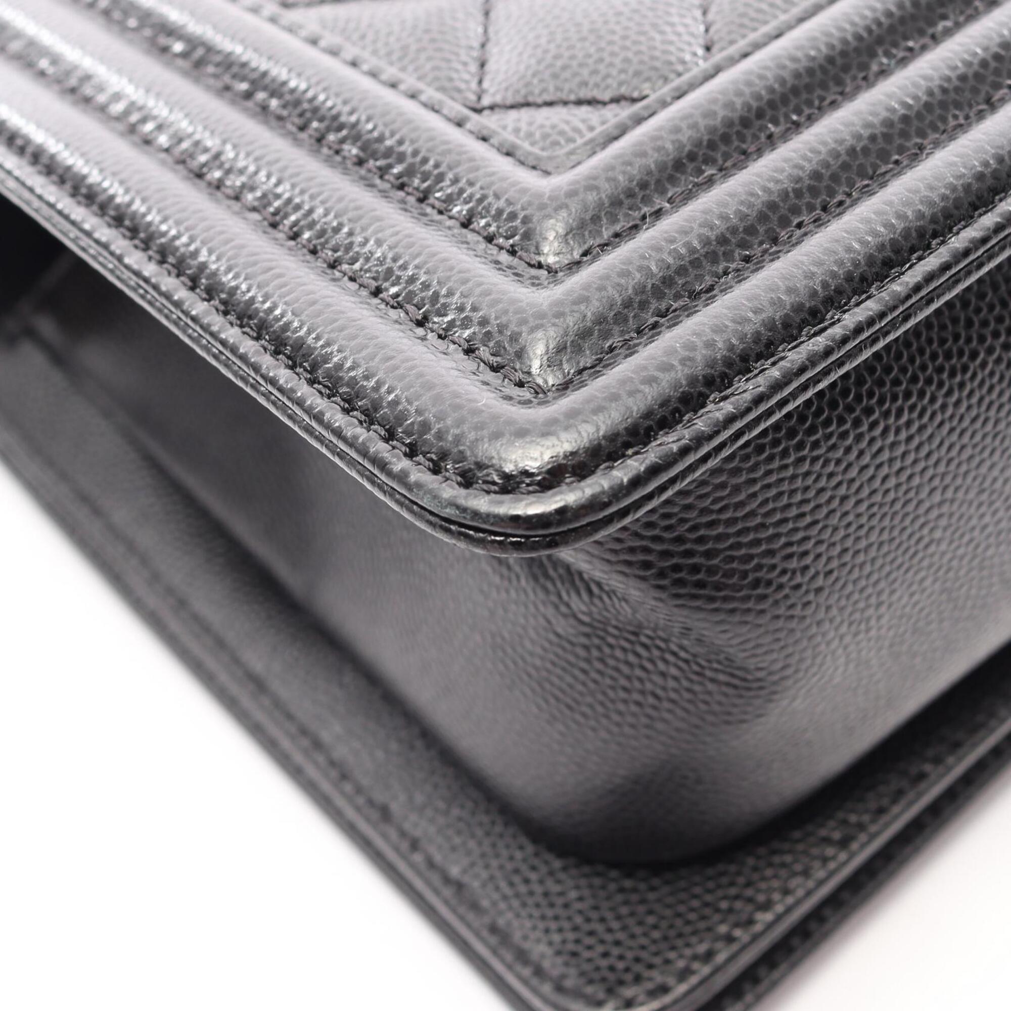 Chanel Black Grained Calfskin Handbag Shoulder Bag (Pre-Owned)
