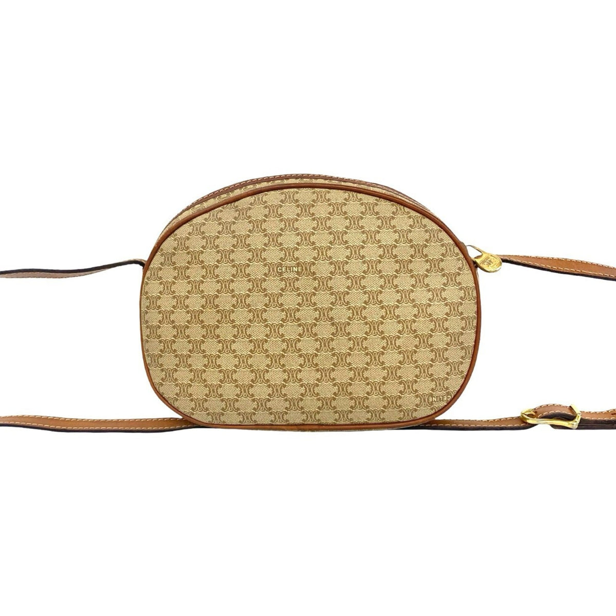 Celine Brown Leather Pvc Pochette Shoulder Bag (Pre-Owned)
