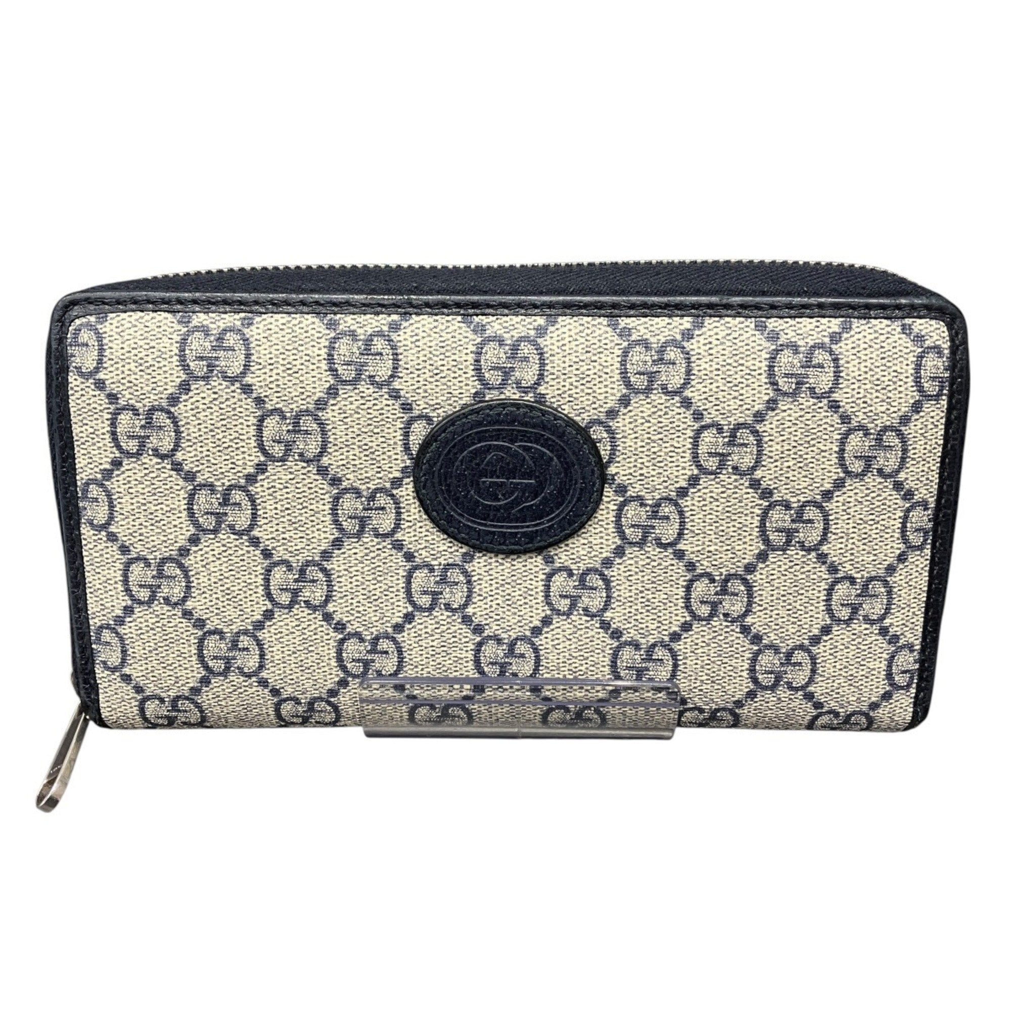 Gucci Gg Supreme Beige Pvc Long Wallet (Bi-Fold) (Pre-Owned)