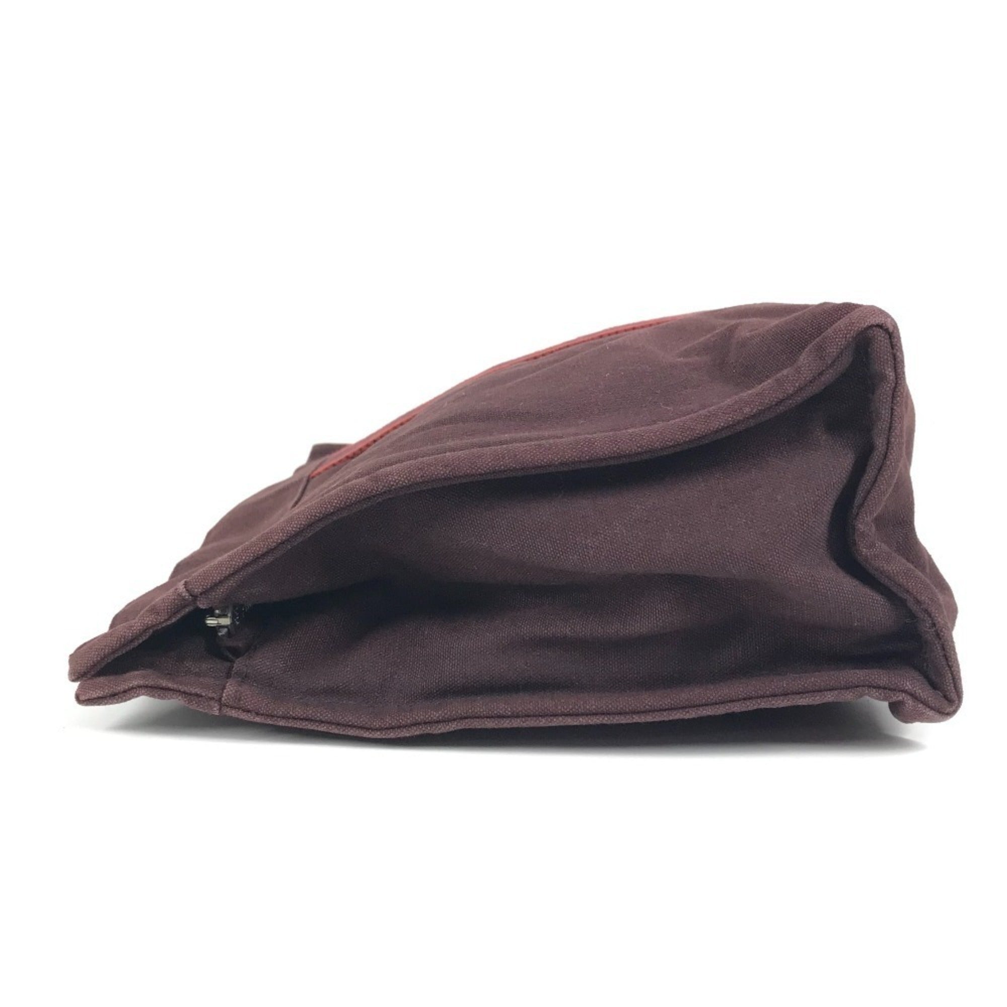 Hermes Red Color Wine Cotton Clutch Bag Pouch (Pre-Owned)