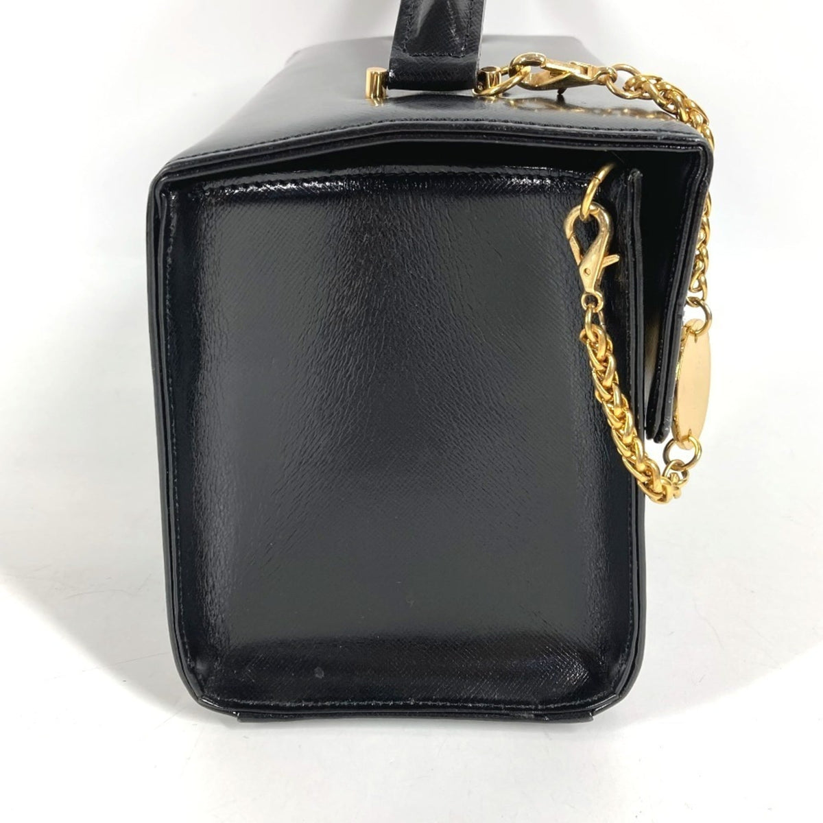 Versace Black Leather Handbag Vanity Bag (Pre-Owned)
