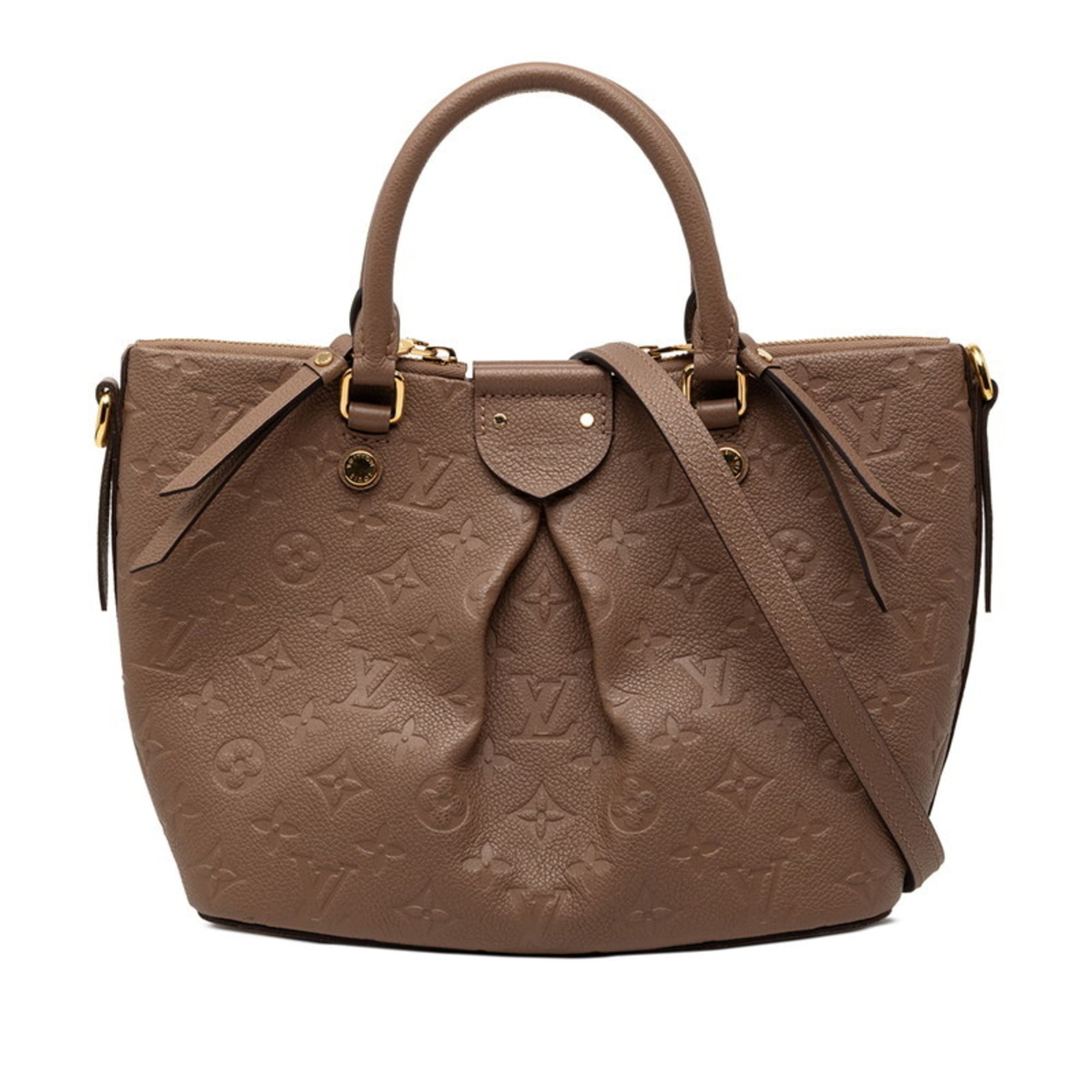 Louis Vuitton Taupe Leather Handbag Shoulder Bag (Pre-Owned)
