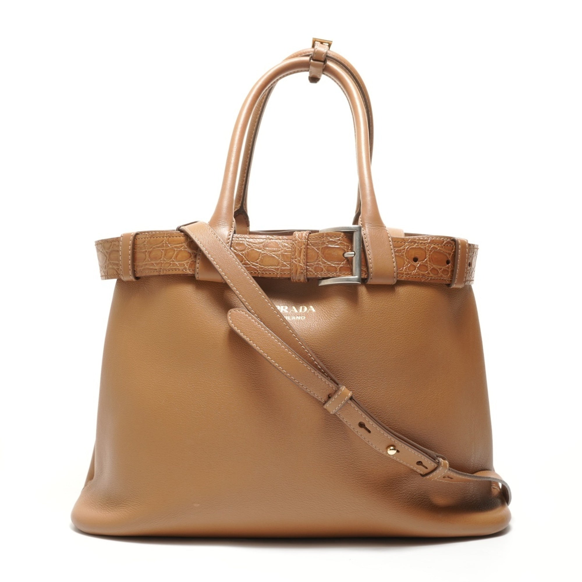 Prada Brown Leather Handbag (Pre-Owned)