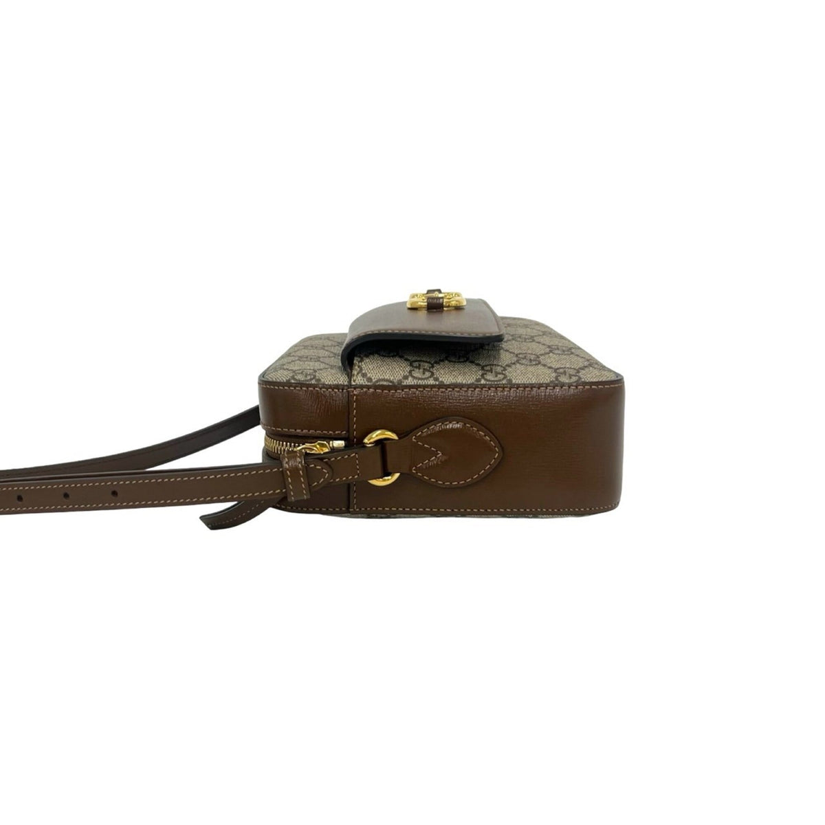 Gucci Brown Elastane Leather Pochette Shoulder Bag (Pre-Owned)