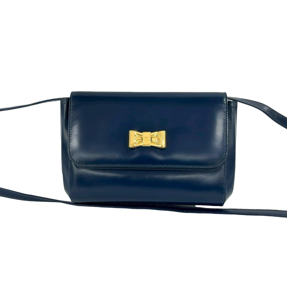 Gucci Navy Leather Pochette Shoulder Bag (Pre-Owned)