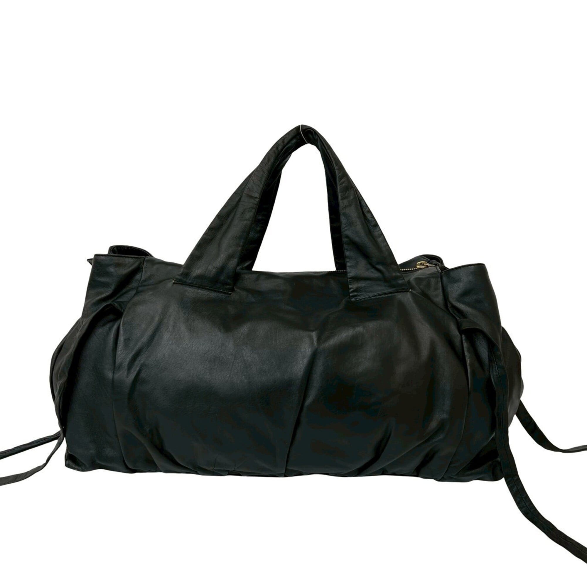 Gucci Black Leather Boston Bag Handbag (Pre-Owned)