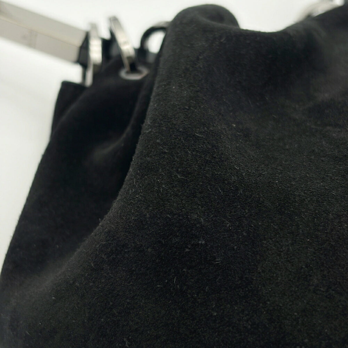 Gucci Black Suede Leather Plastic Handbag (Pre-Owned)