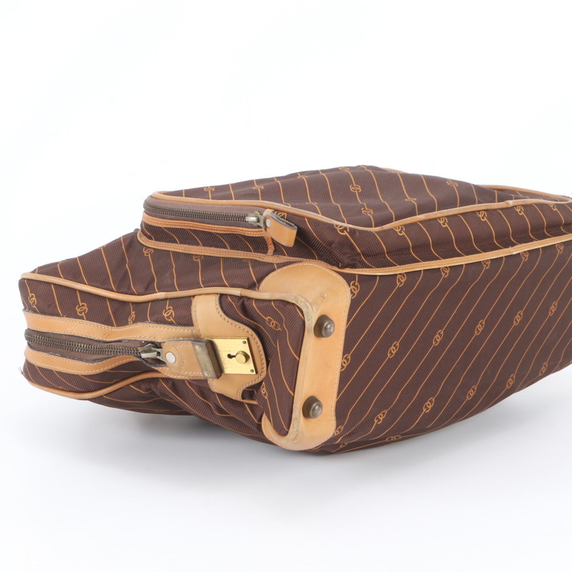 Gucci Brown Leather Canvas Boston Bag Tote Bag (Pre-Owned)