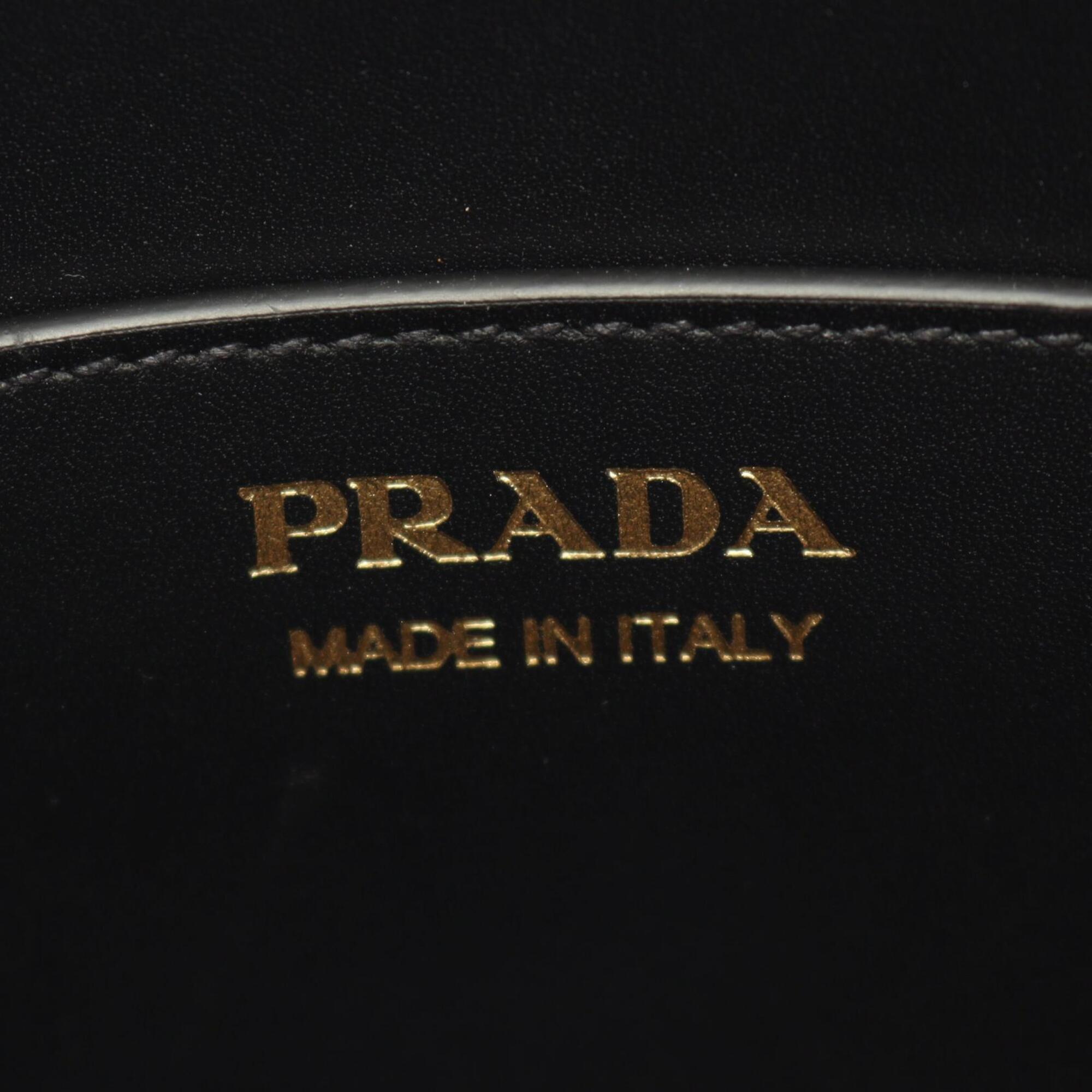 Prada Black Leather Handbag Tote Bag (Pre-Owned)
